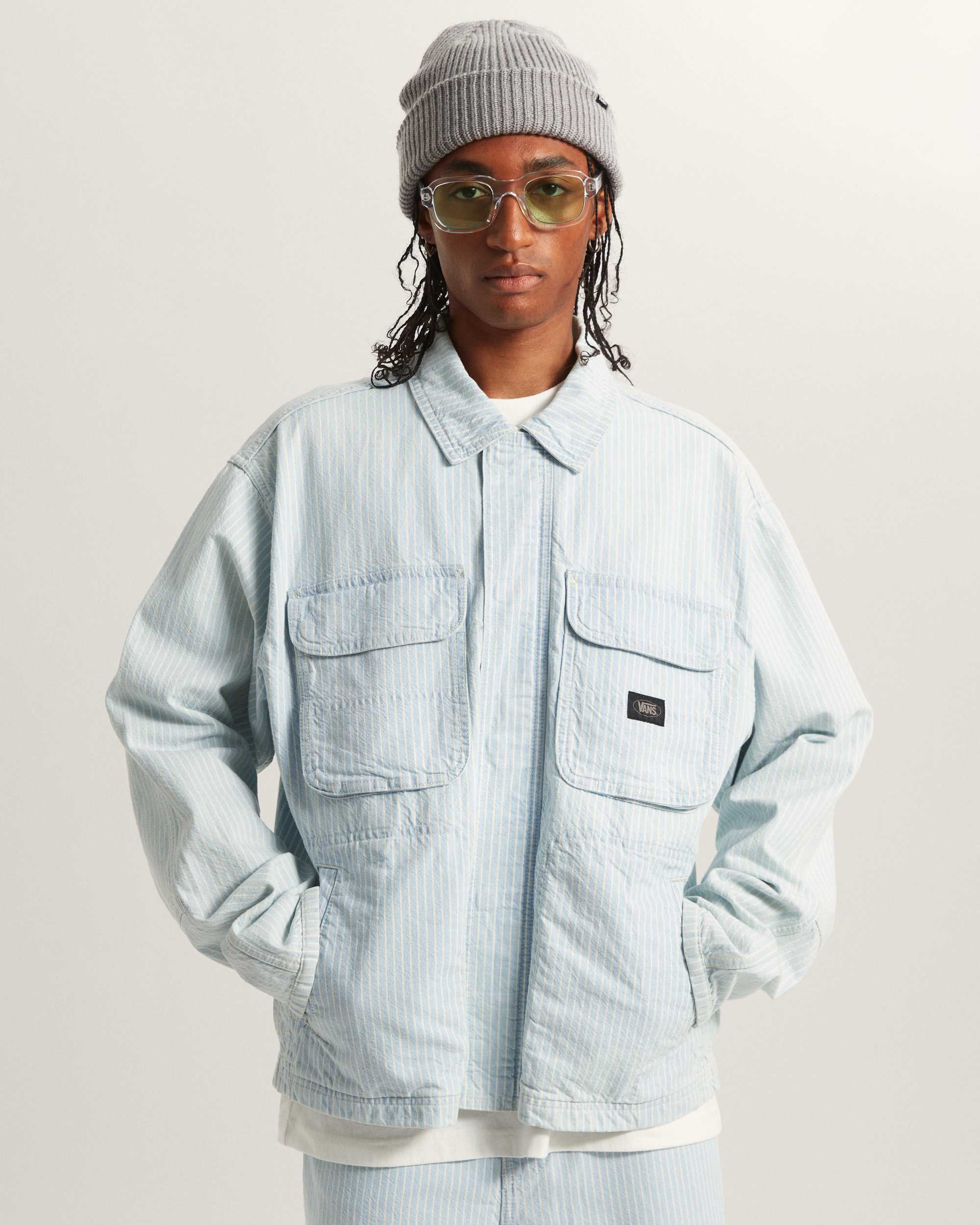 Umber Denim Stripe Jacket VANS Grey ALT2