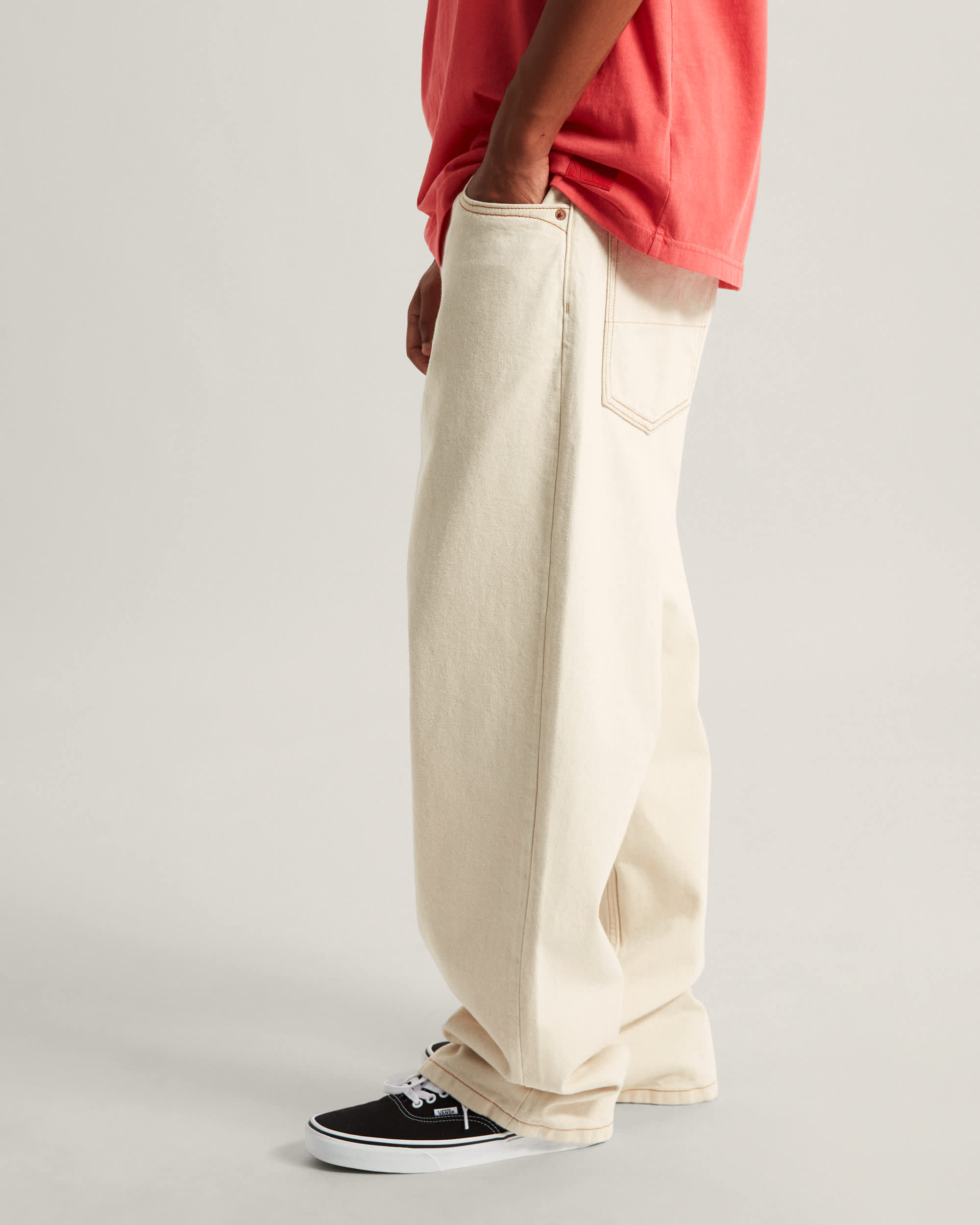 Premium Check5 Loose Denim Trousers VANS White ALT4