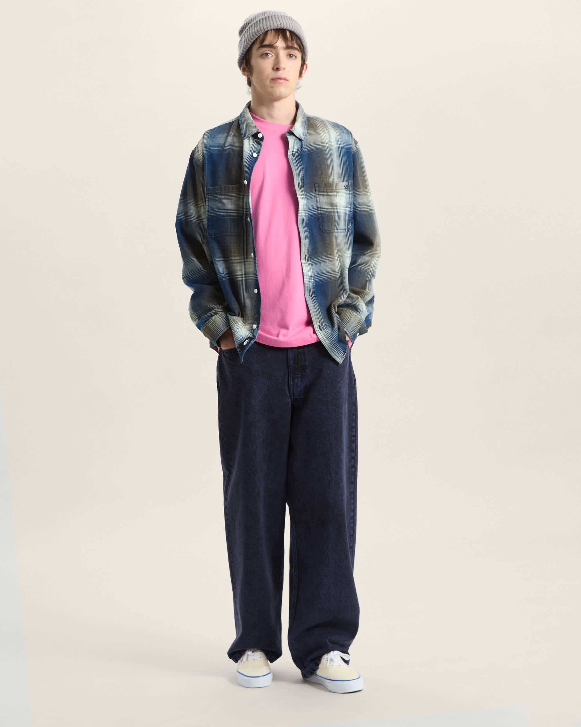 Indigo Plaid LS Woven Mossy Olive VANS Verde ALT5