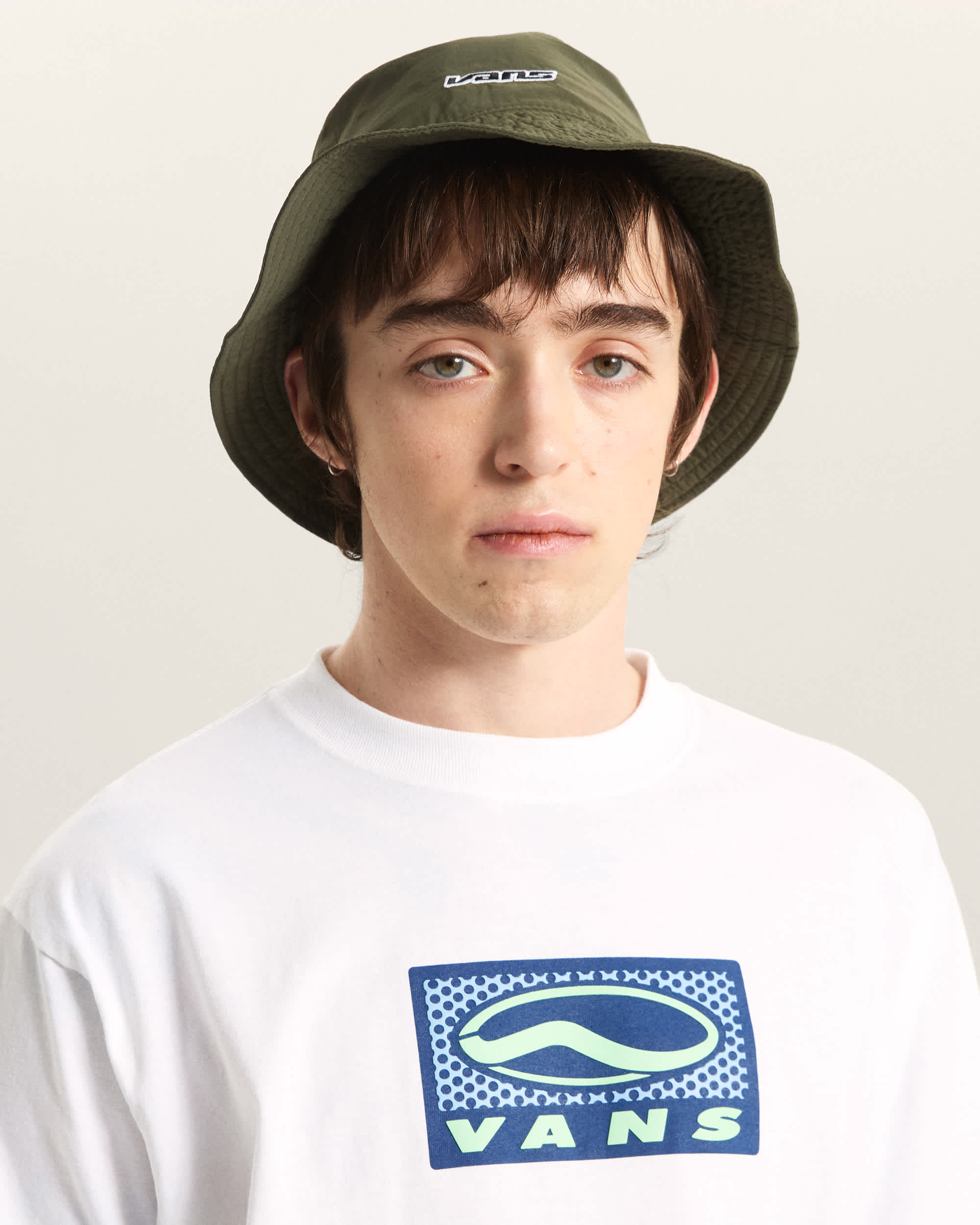 Dropped V Bucket Mossy Olive VANS Green ALT3