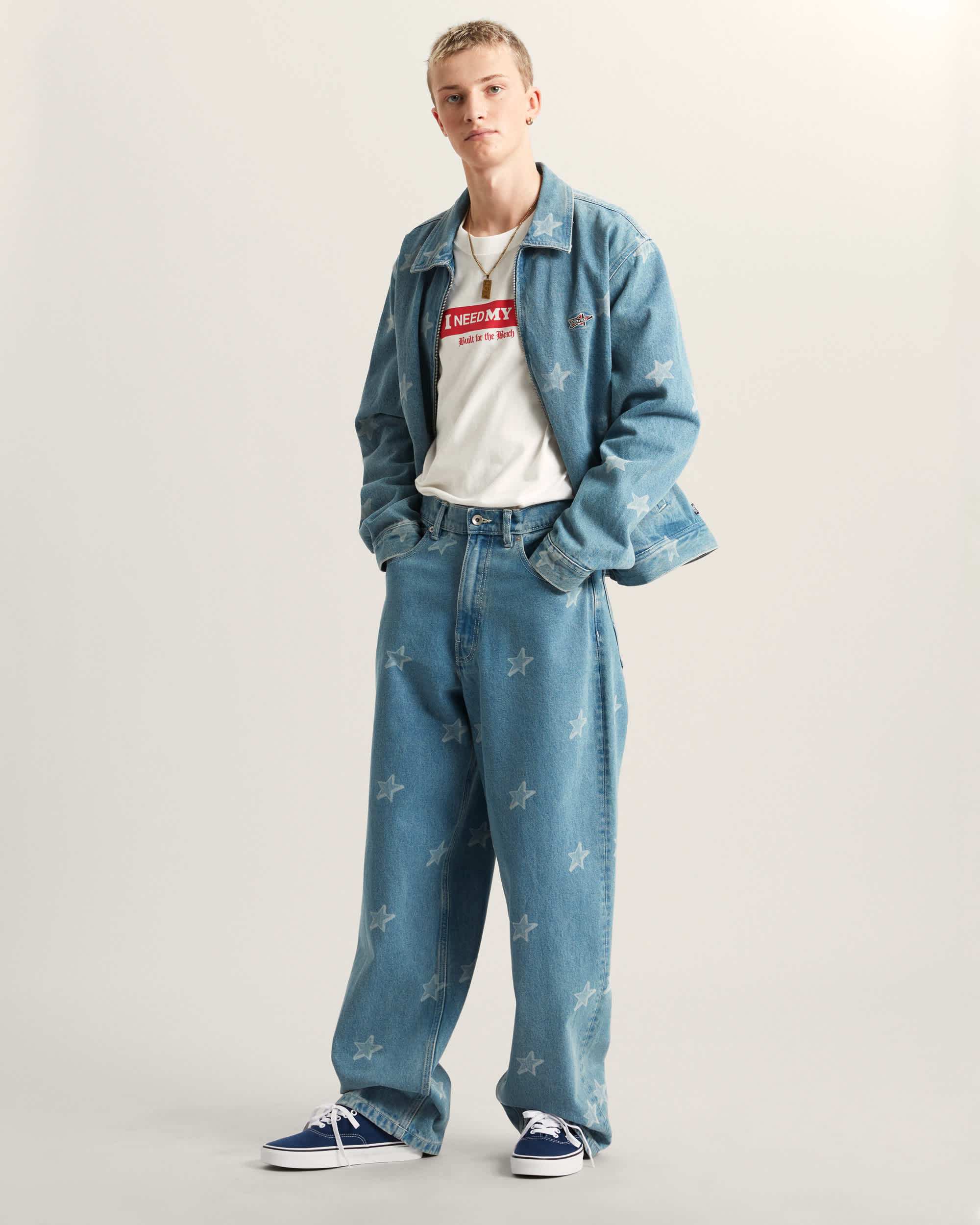 Check5 Baggy Denim Starmarked Pants STONEWASHBLUE VANS Blue ALT5