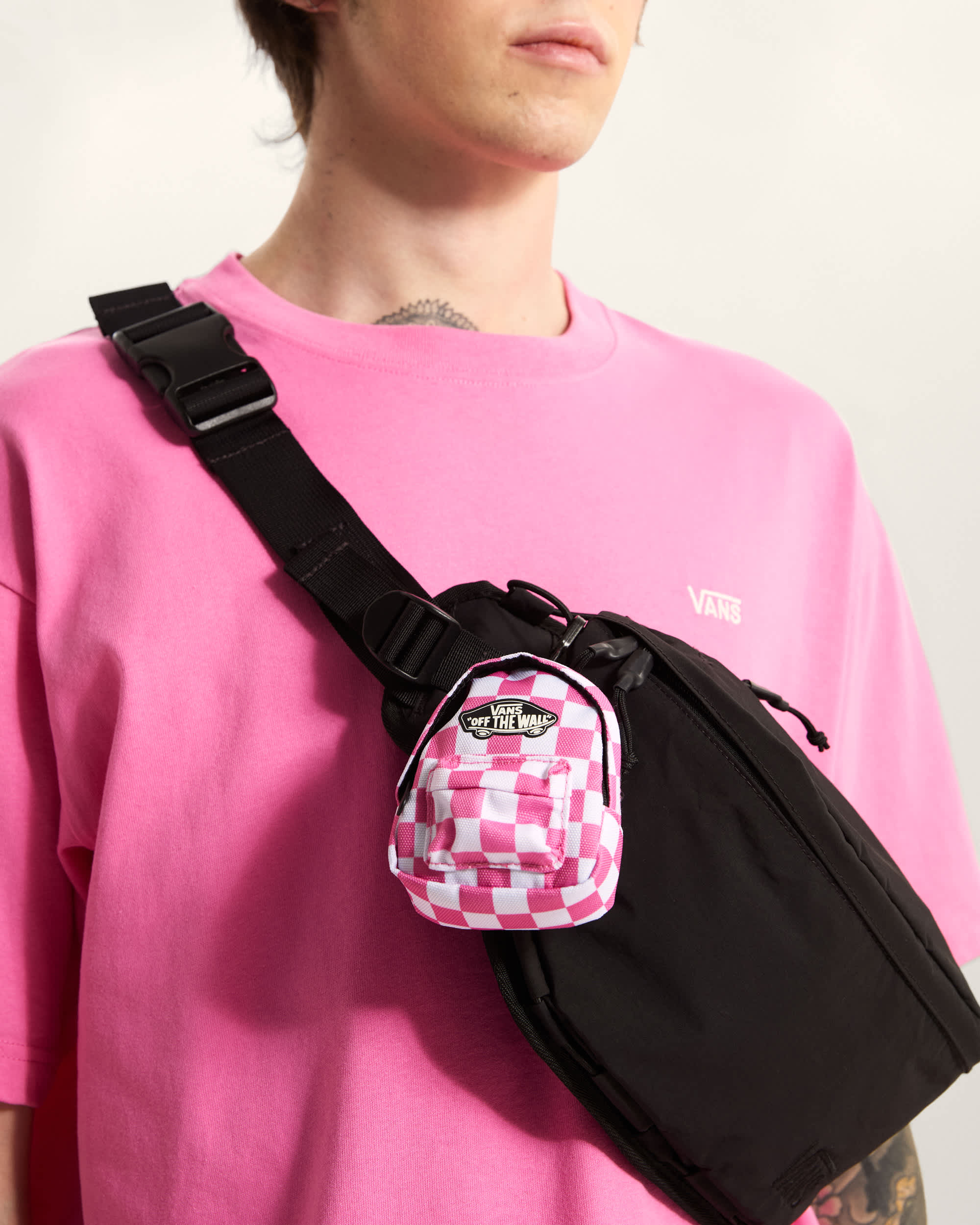 Micro Old Skool Backpack CHECKERBOARD Pink Fizz VANS Corderosa ALT3