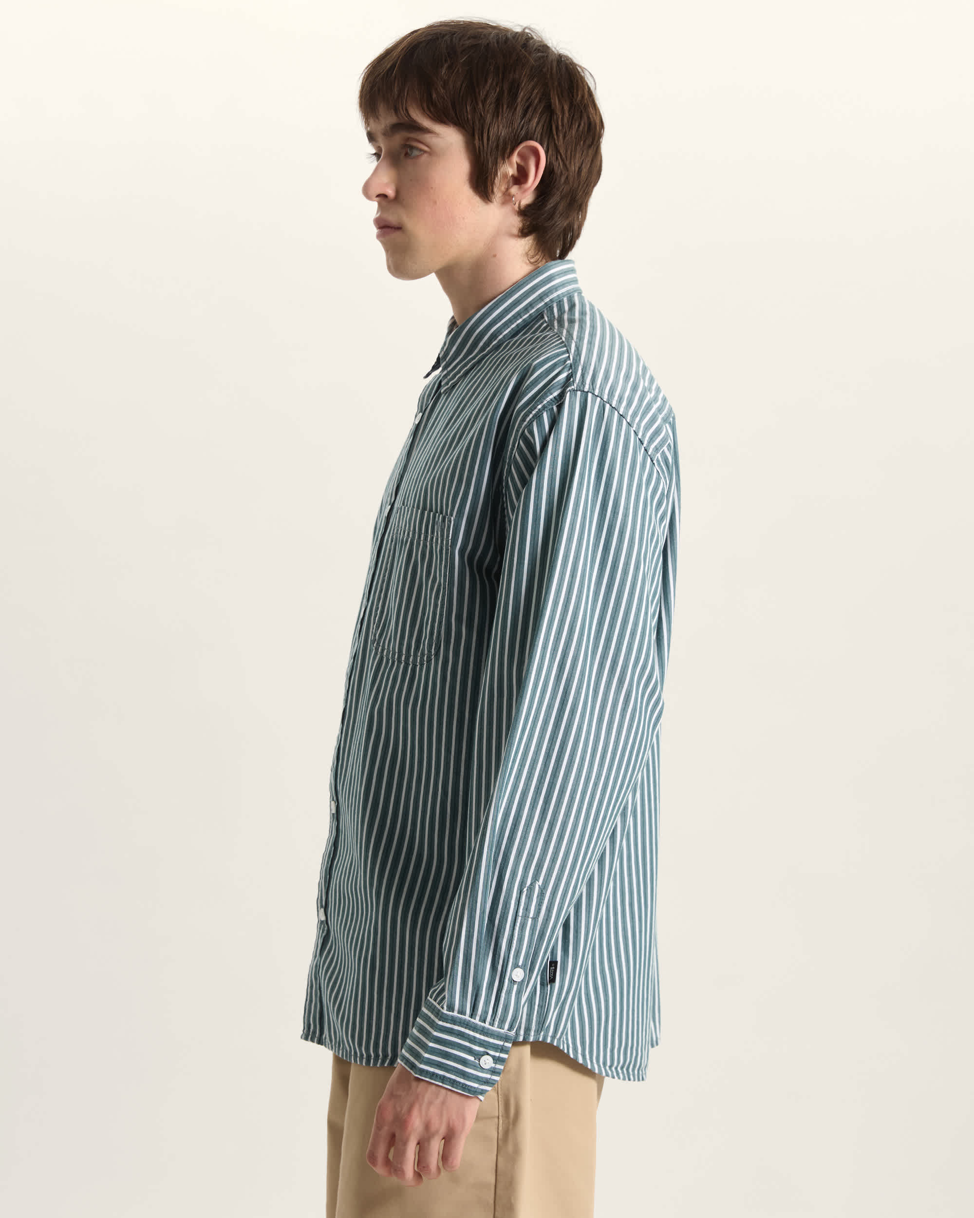 Dobby Stripe LS Shirt Mystic Moss VANS Verde ALT4