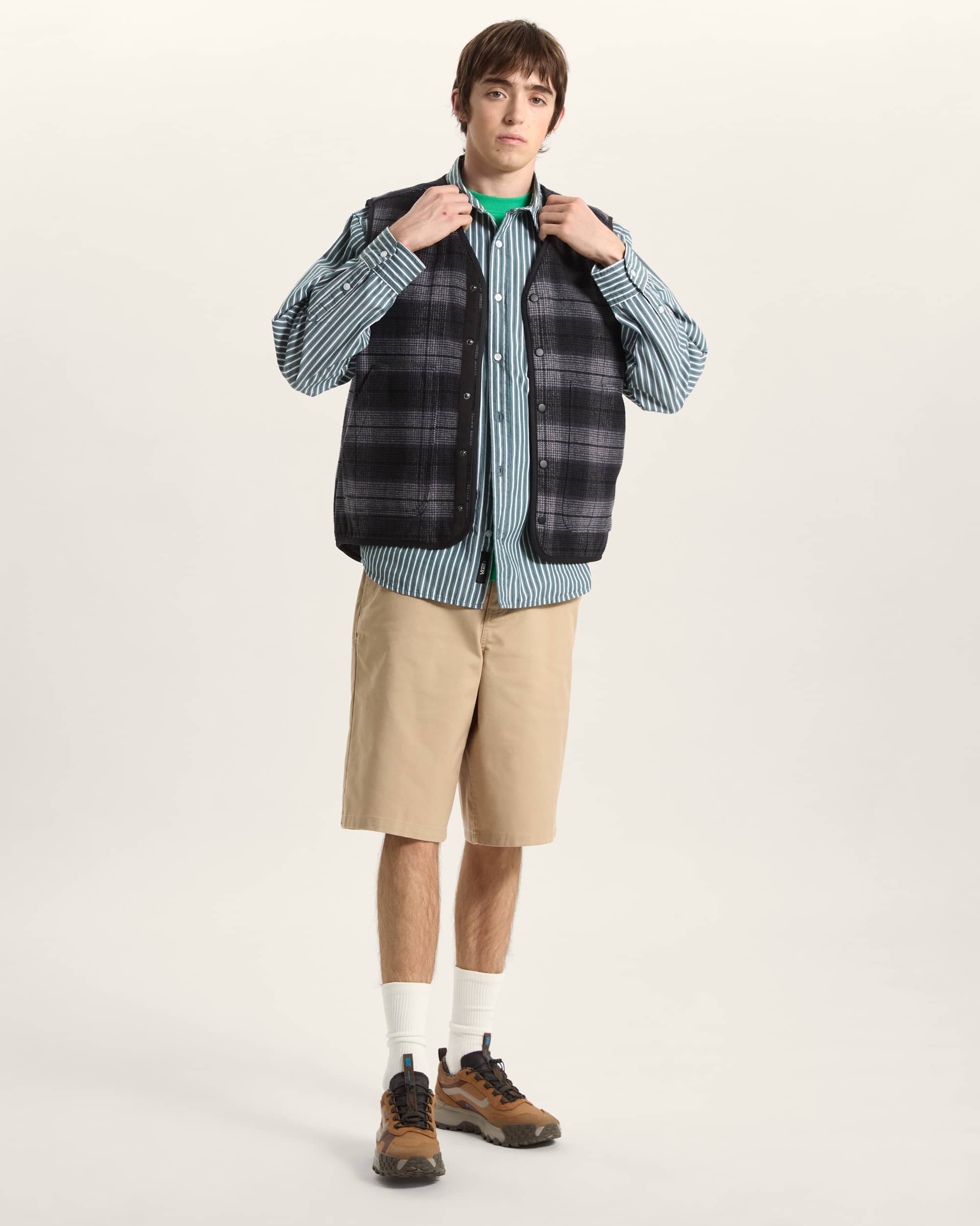 Dobby Stripe LS Shirt Mystic Moss VANS Verde ALT5