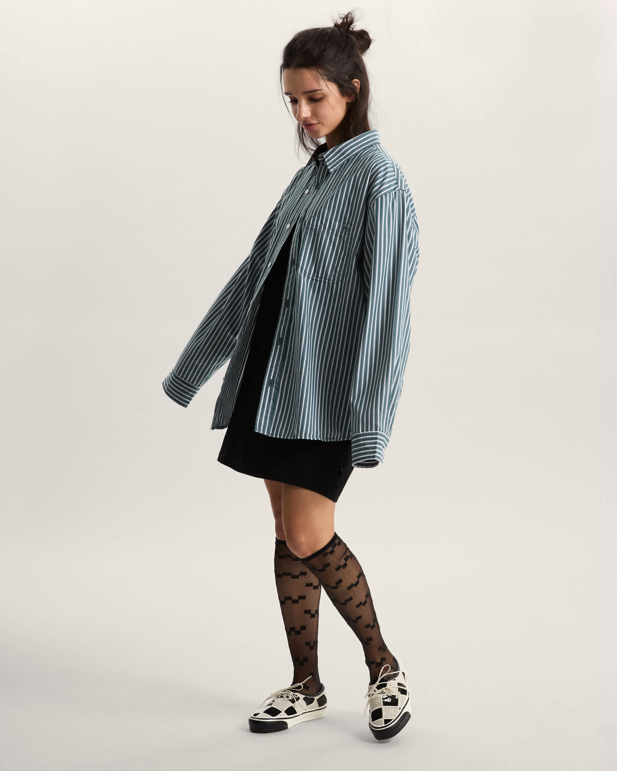 Dobby Stripe LS Shirt Mystic Moss VANS Verde ALT9