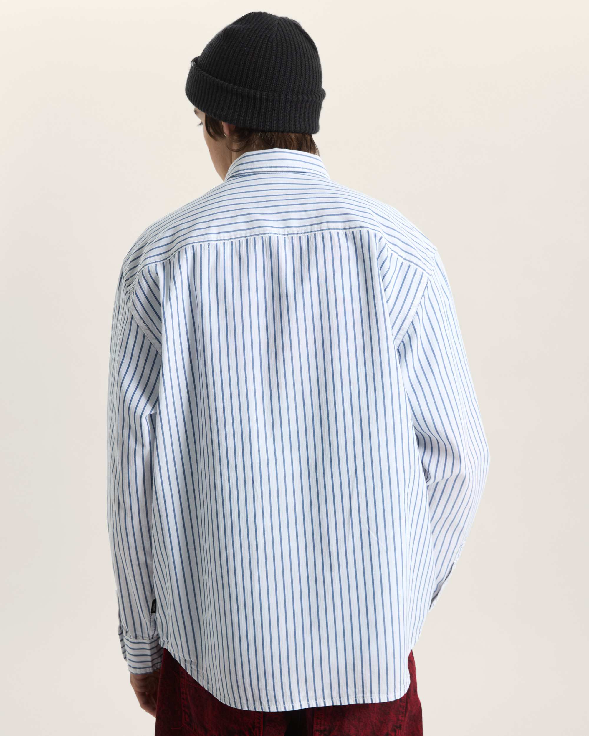 Premium Dobby Stripe Long Sleeve Shirt VANS White ALT3