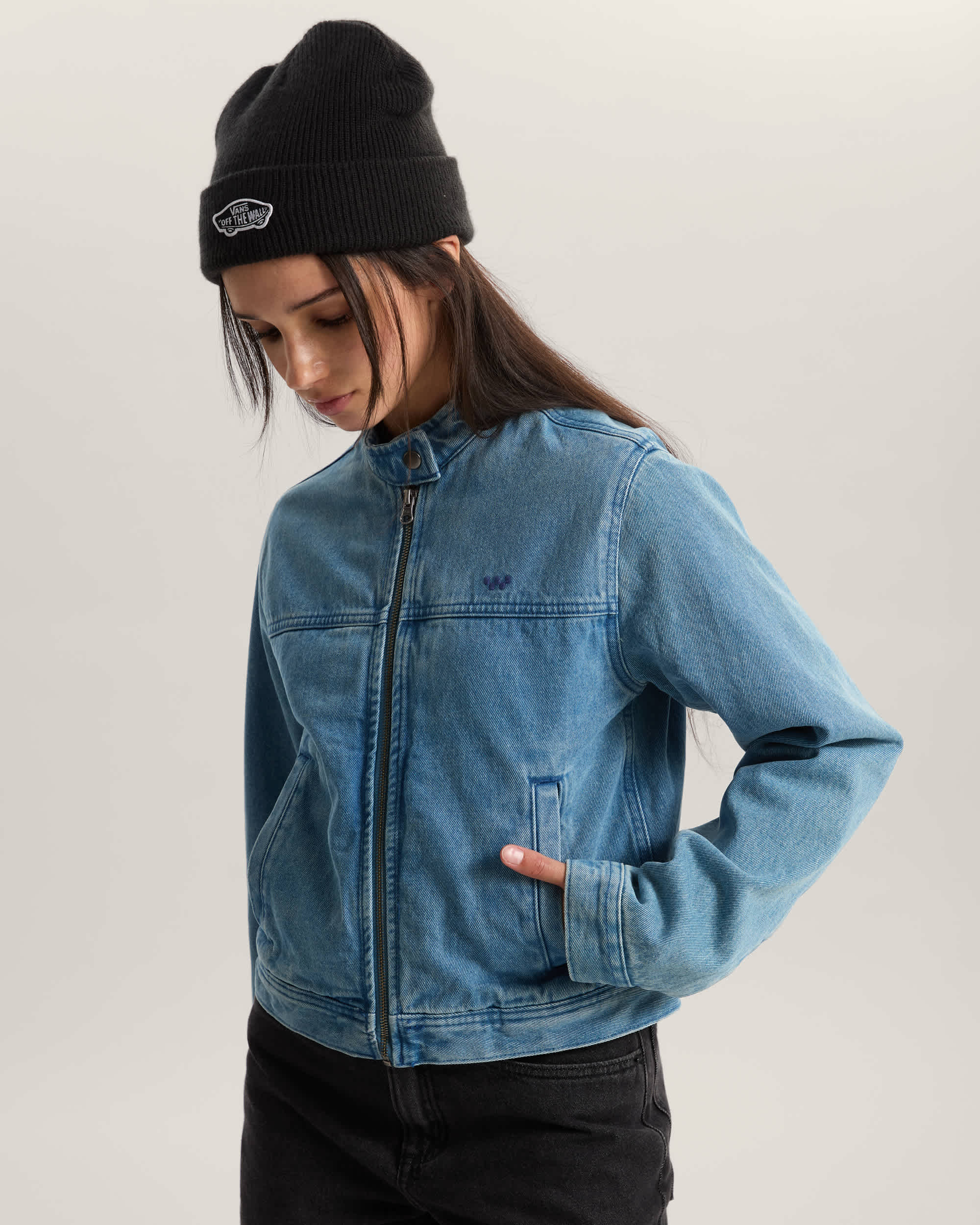 LX WMN Pomona Collarless Station Jacket STONEWASHBLUE VANS Blue ALT2