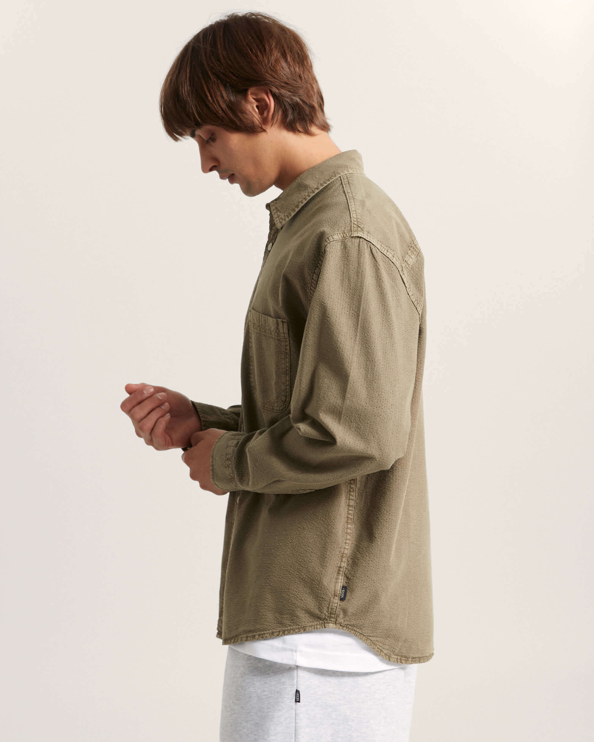 Chemise  manches longues Lawson Seersucker Pigment VANS Marron ALT4