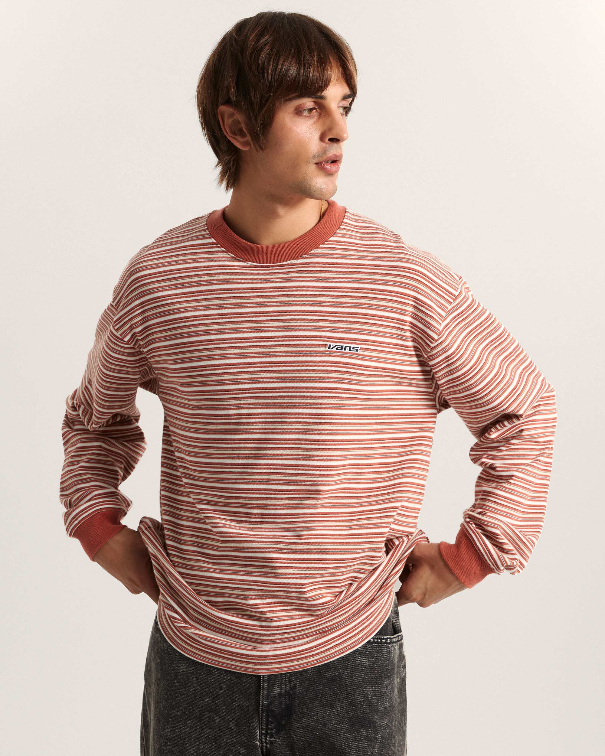 Camiseta de punto de manga larga Wesley Stripe VANS Naranjo ALT2