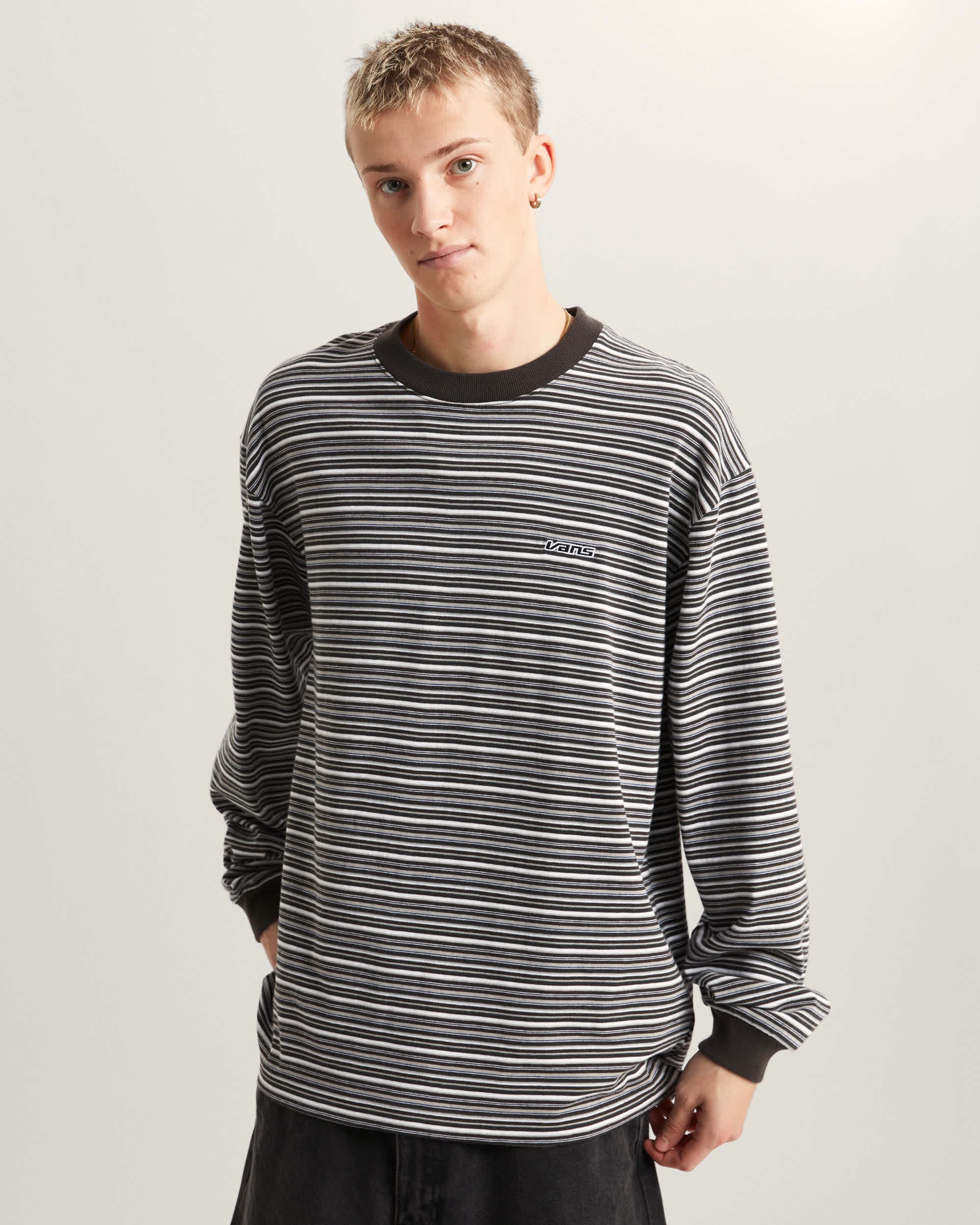 Camiseta de punto de manga larga Wesley Stripe VANS Negro ALT2