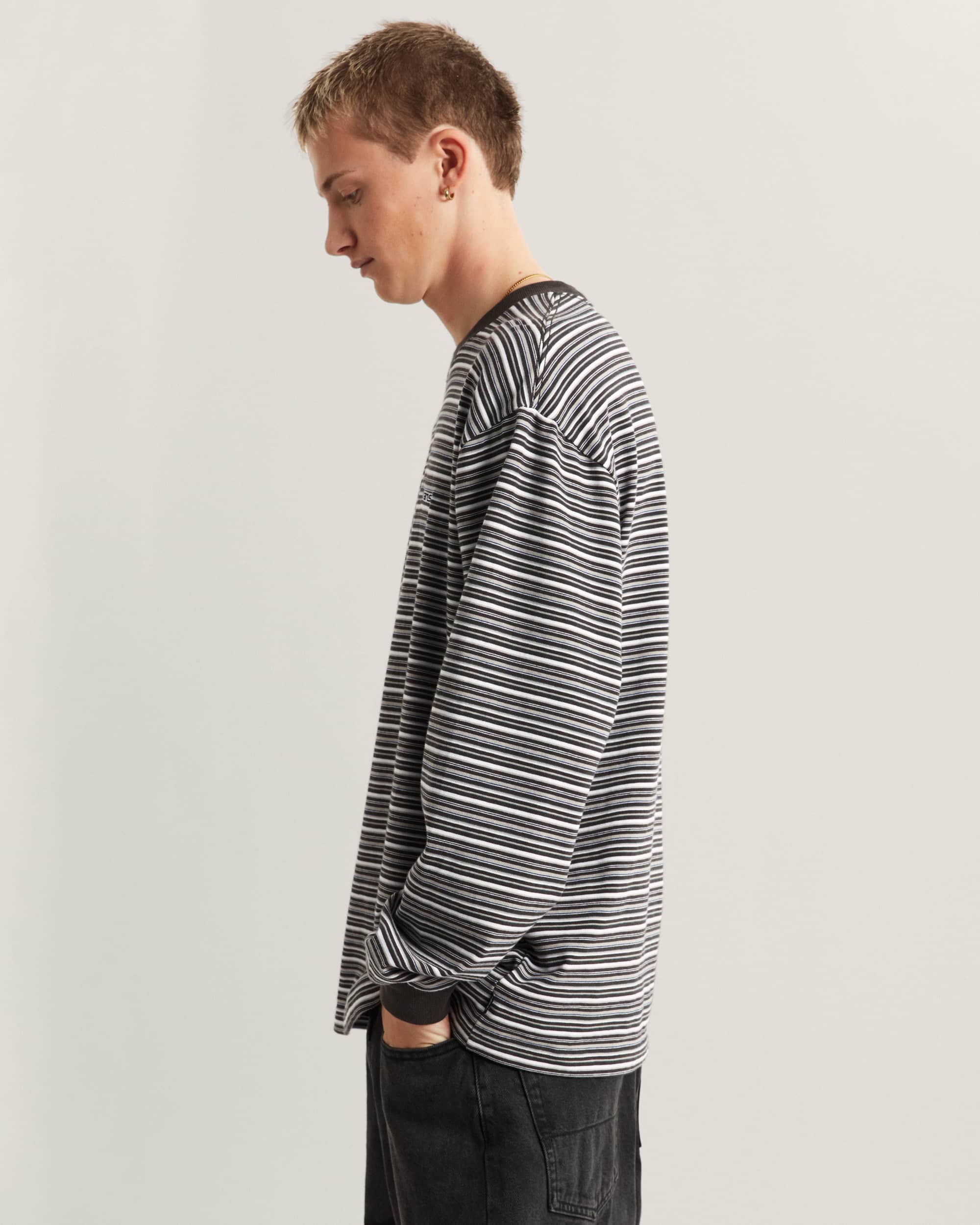 Camiseta de punto de manga larga Wesley Stripe VANS Negro ALT4