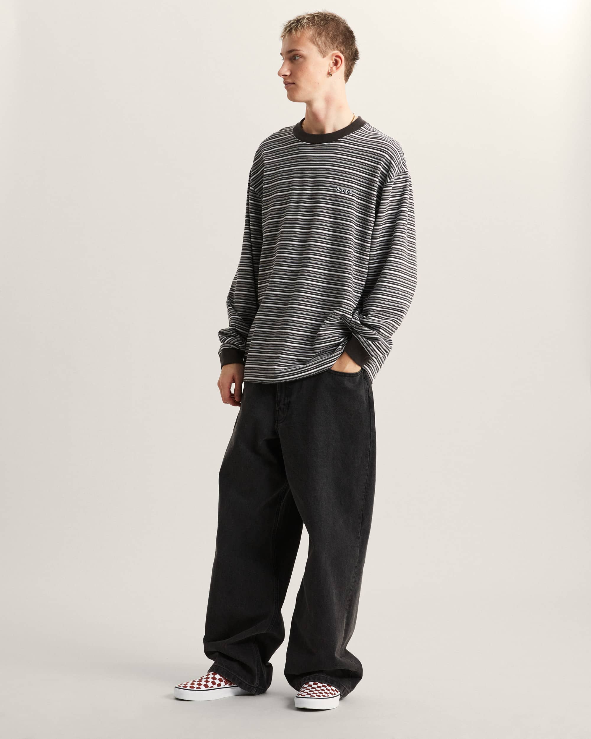 Camiseta de punto de manga larga Wesley Stripe VANS Negro ALT5