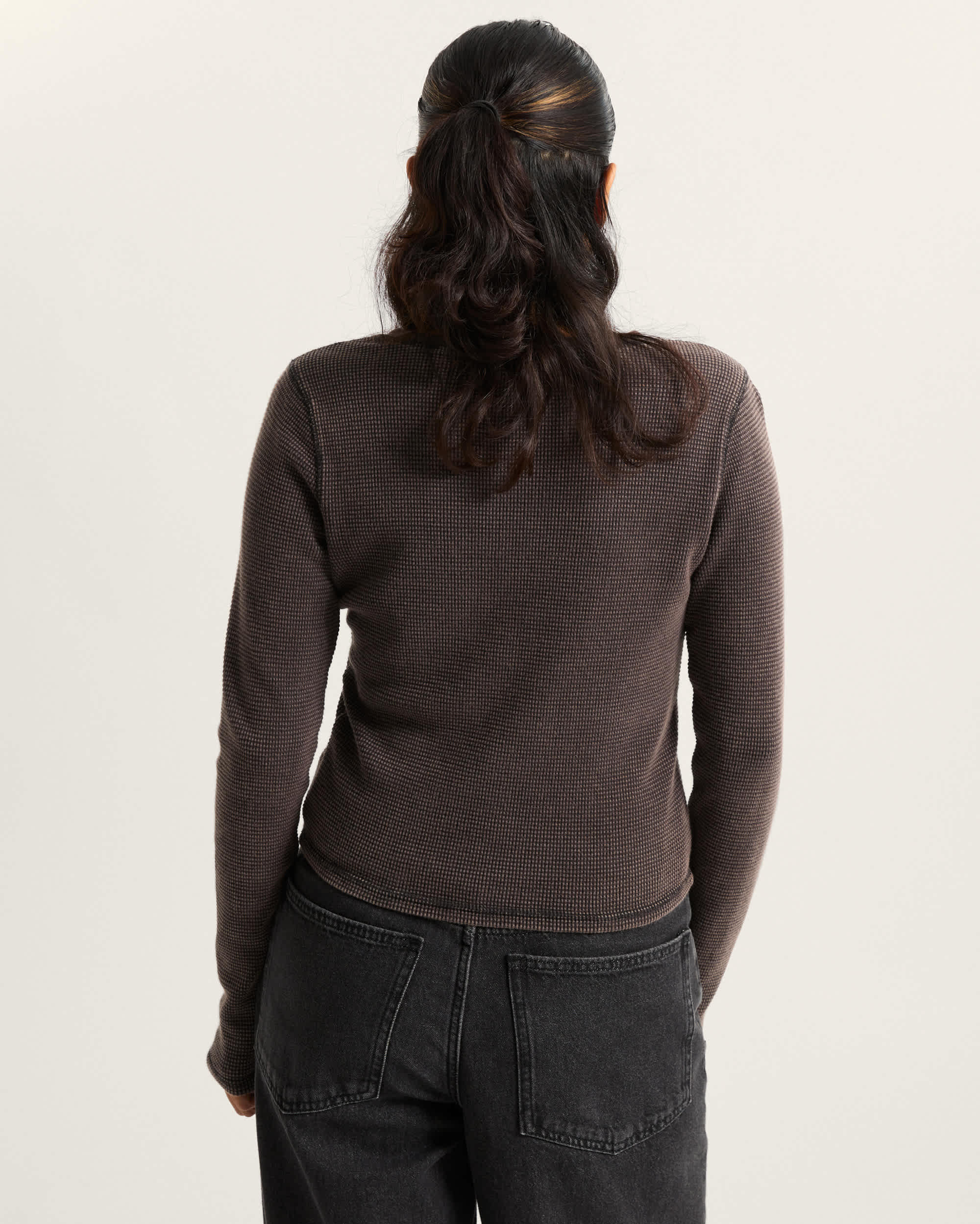 Teri Waffle Langarmhemd VANS Schwarz ALT3