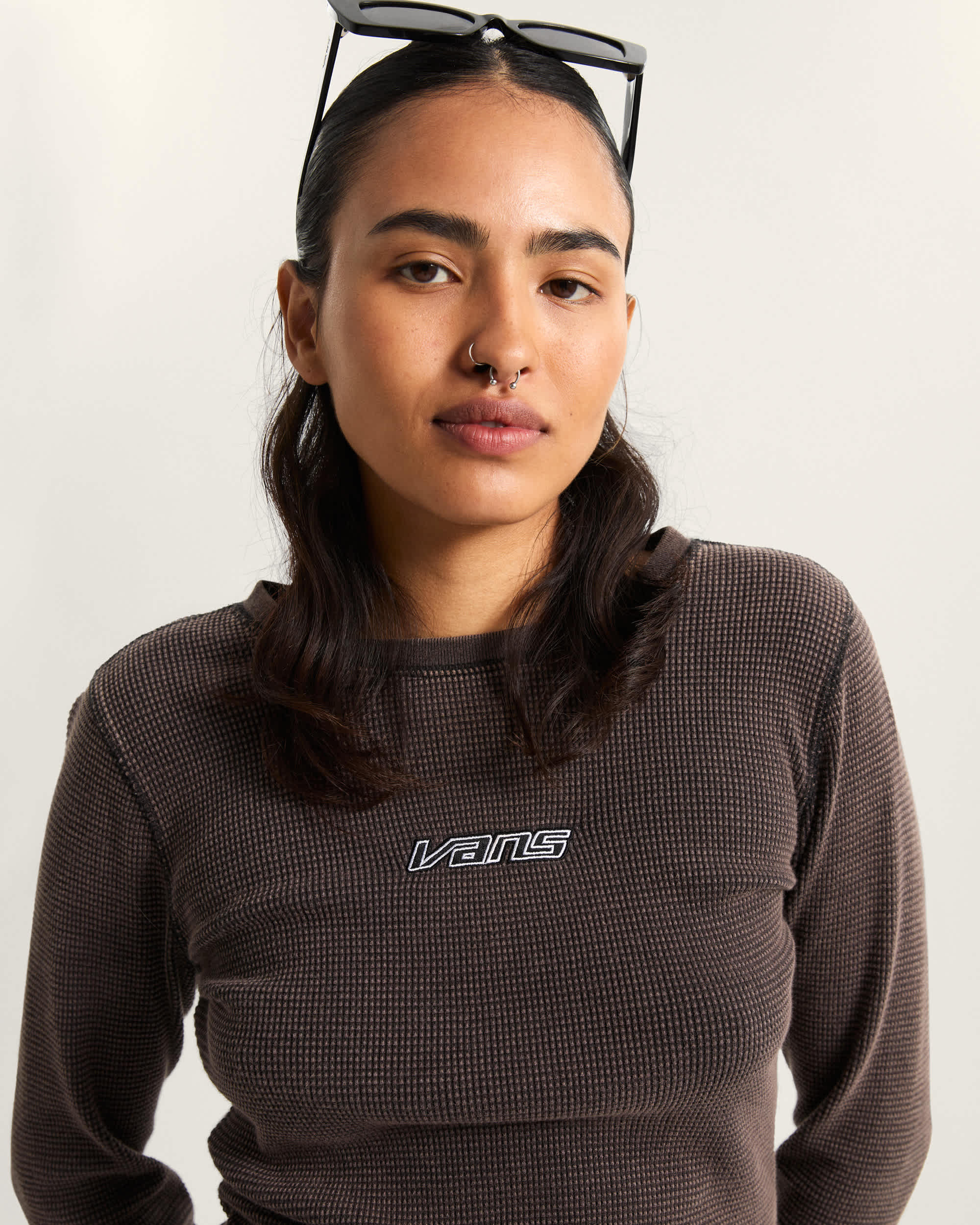 Teri Waffle Langarmhemd VANS Schwarz ALT5