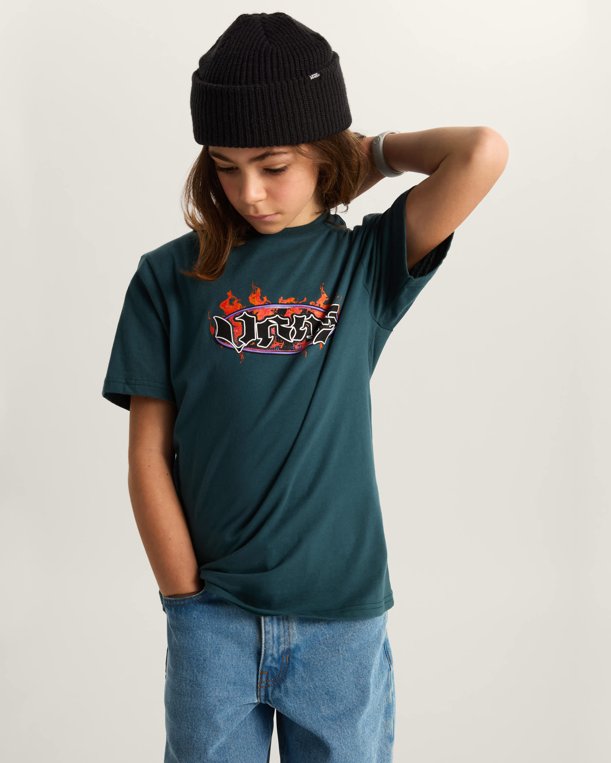 Kinder Night Spark TShirt 814 Jahre VANS Grn ALT2