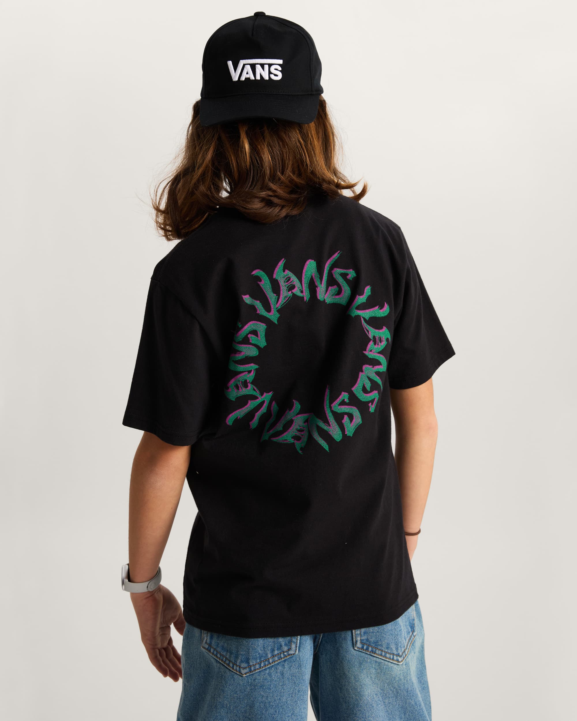Kinder Wild Circle TShirt 814 Jahre VANS Schwarz ALT3