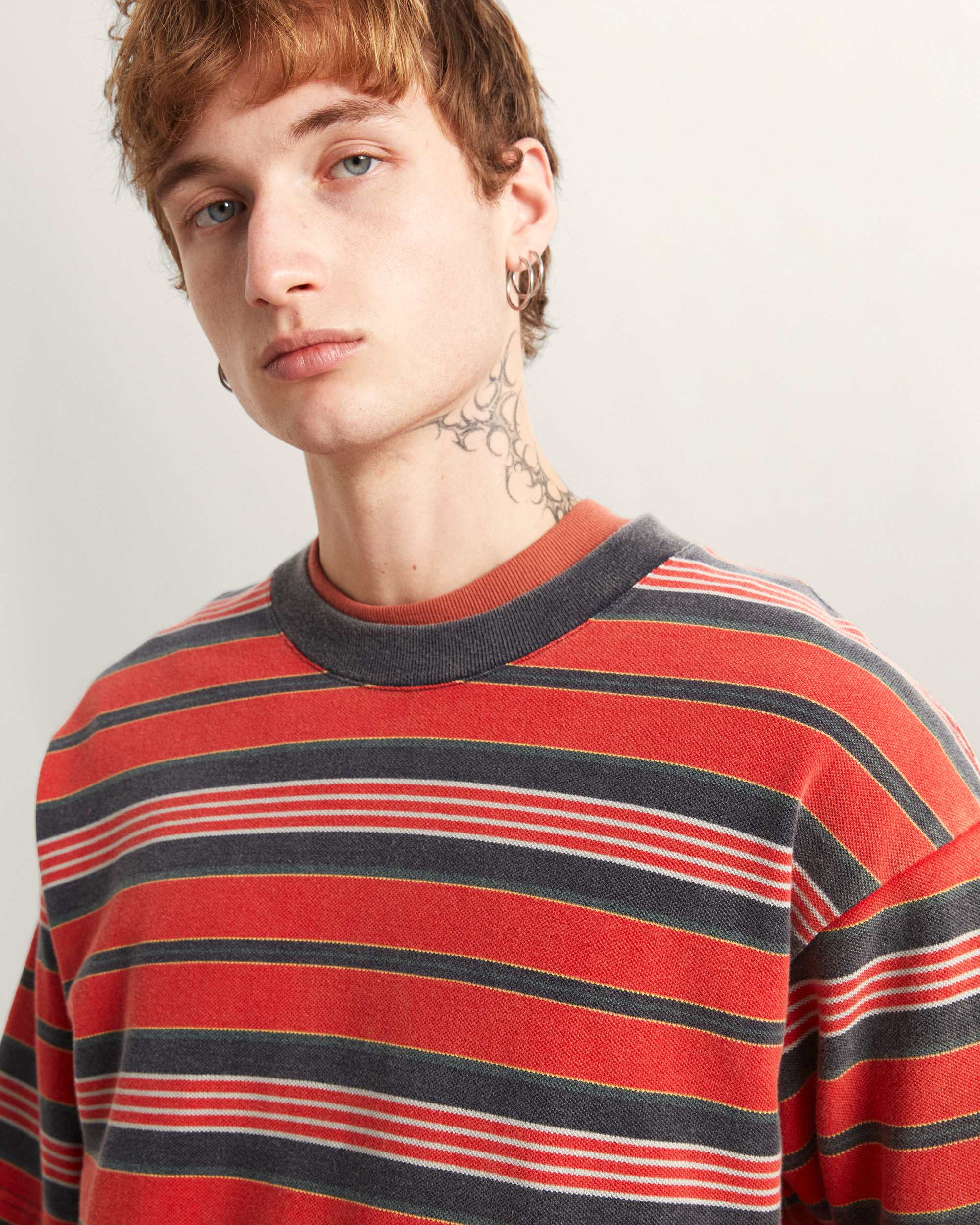 StrickTShirt mit PiquStreifen VANS Rot ALT7