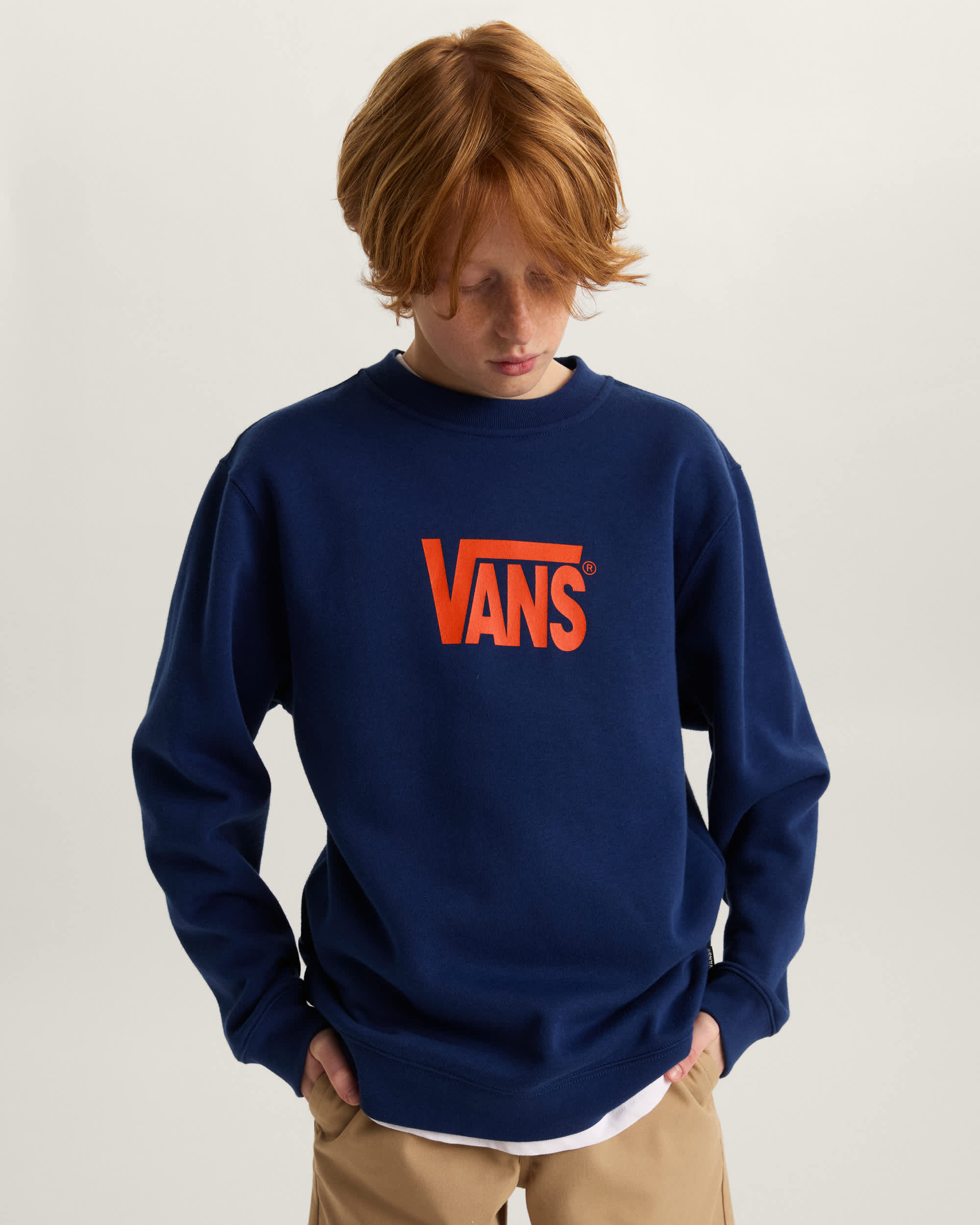 Kinder StretchSweatshirt mit Rundhalsausschnitt und Logo 814 Jahre VANS Blau ALT2