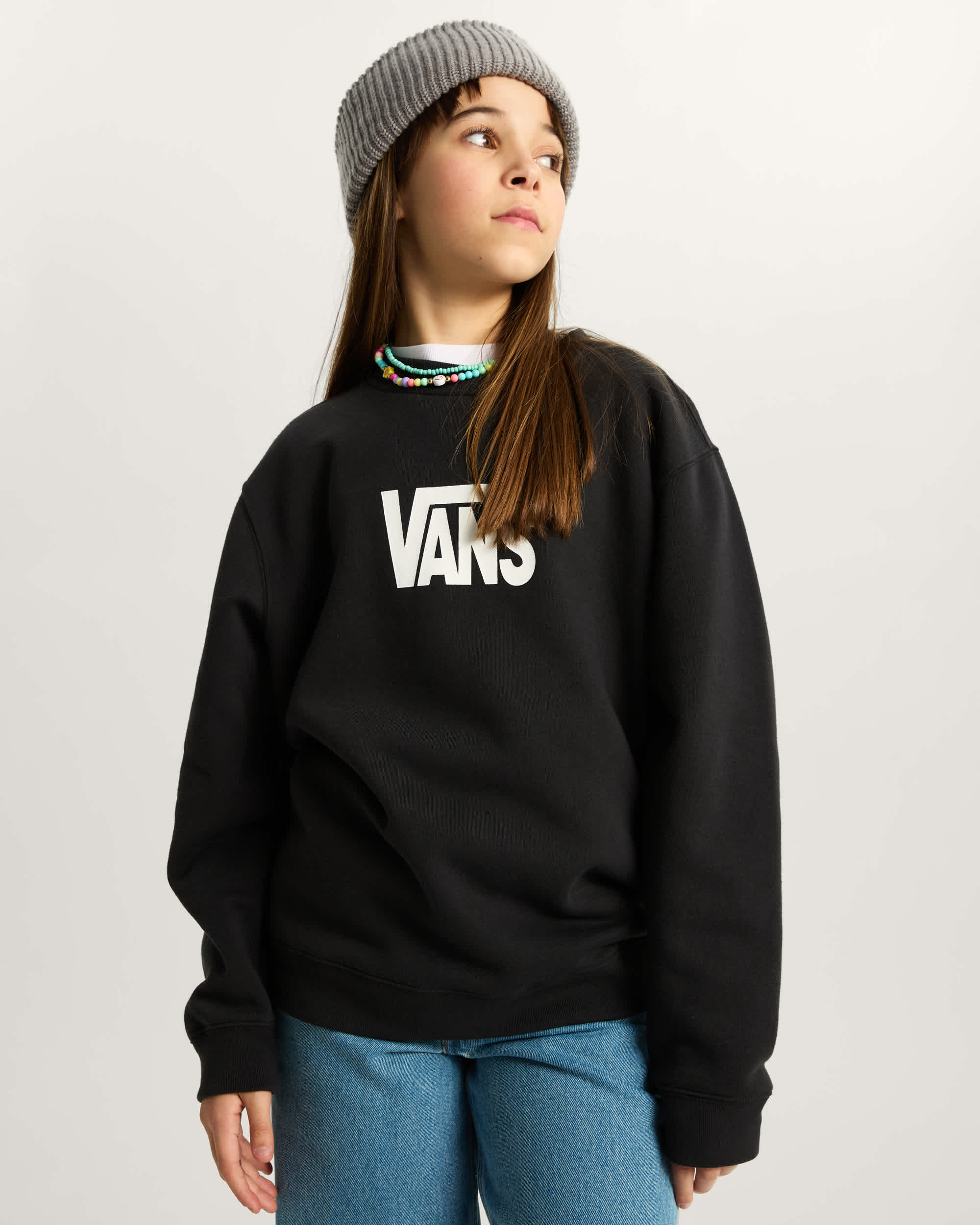 Kinder StretchSweatshirt mit Rundhalsausschnitt und Logo 814 Jahre VANS Schwarz ALT6