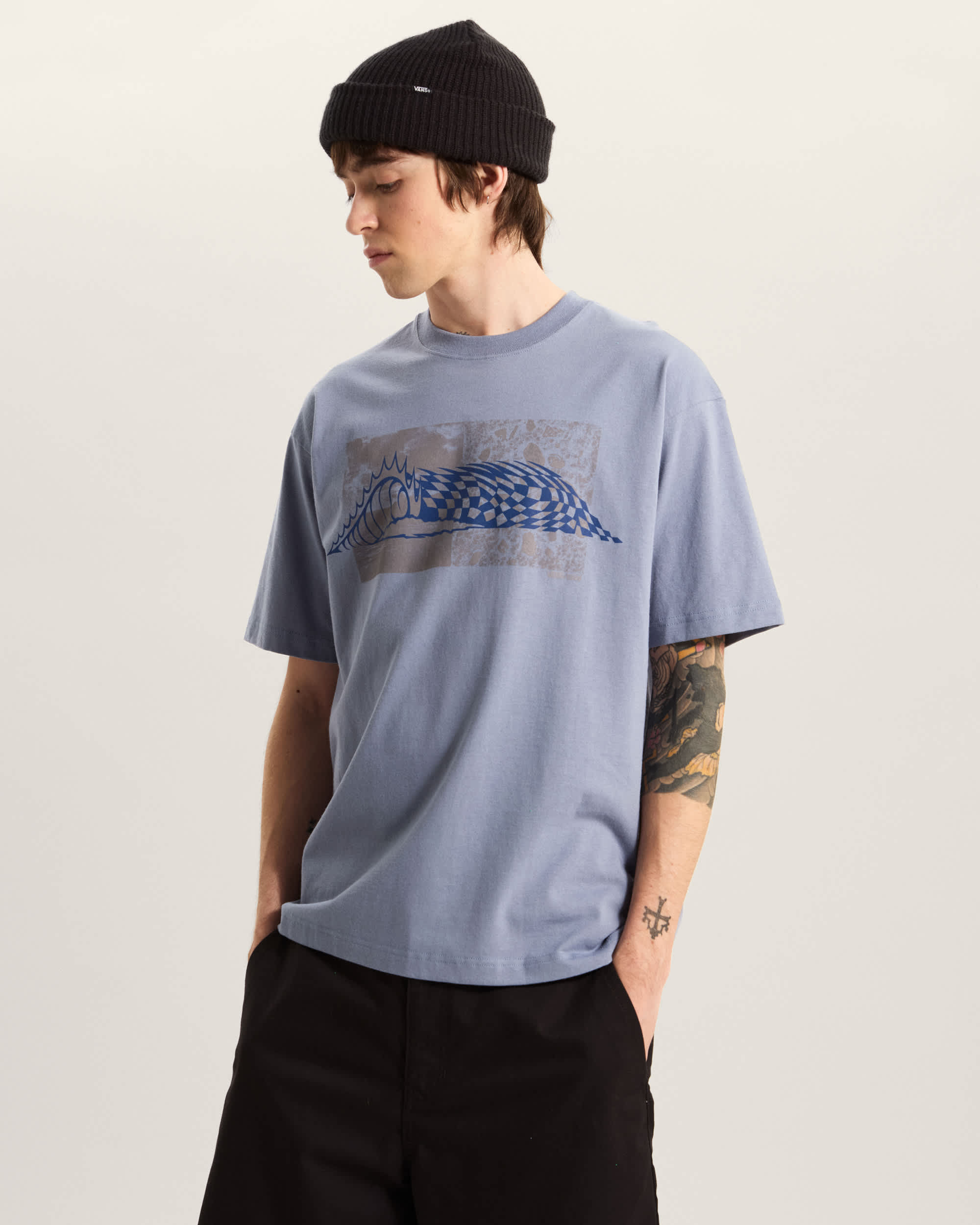 Wave Check SS Tee Glacial Slate VANS Grigio ALT2