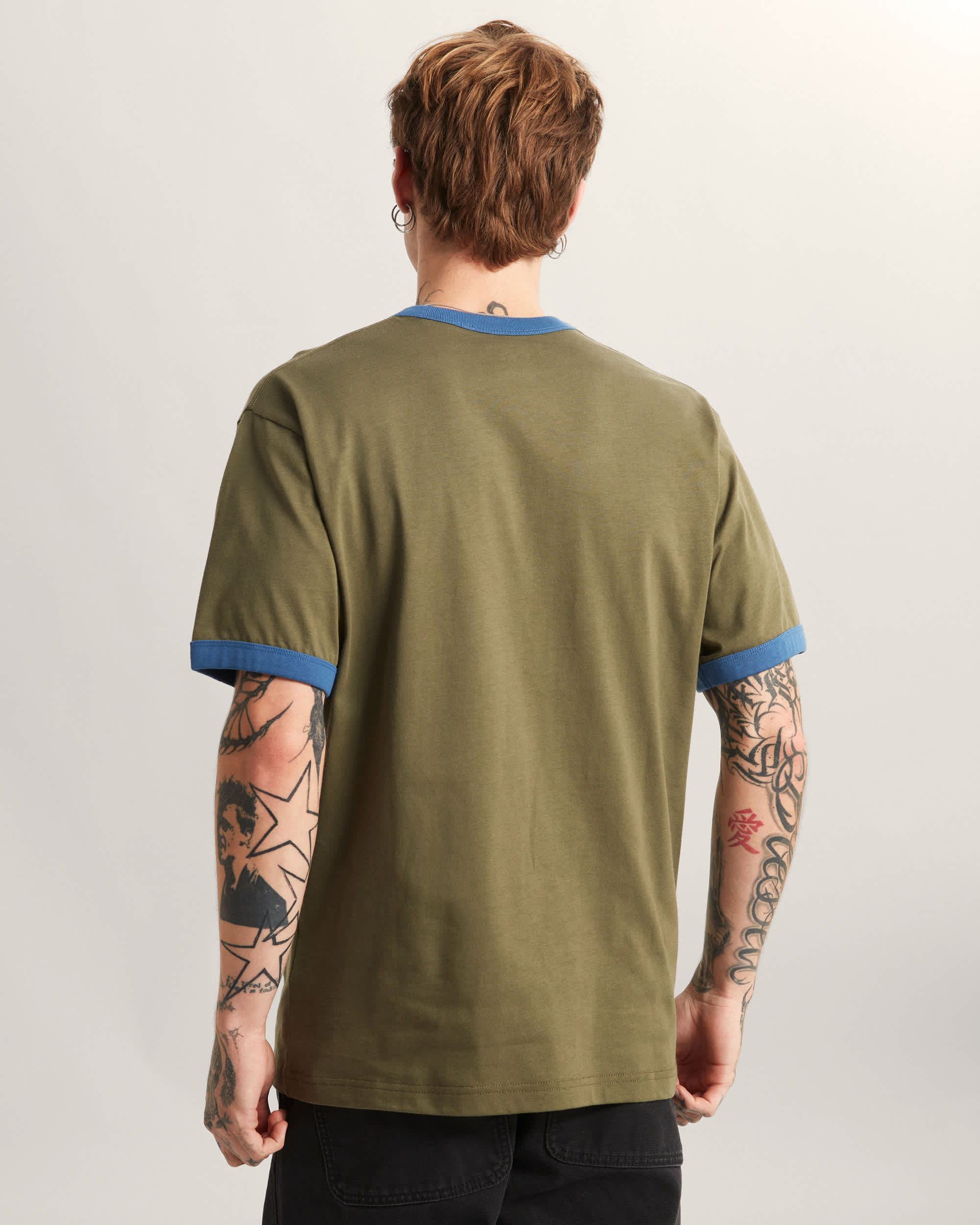 Tshirt CENTER CHEST RINGER VANS Vert ALT3