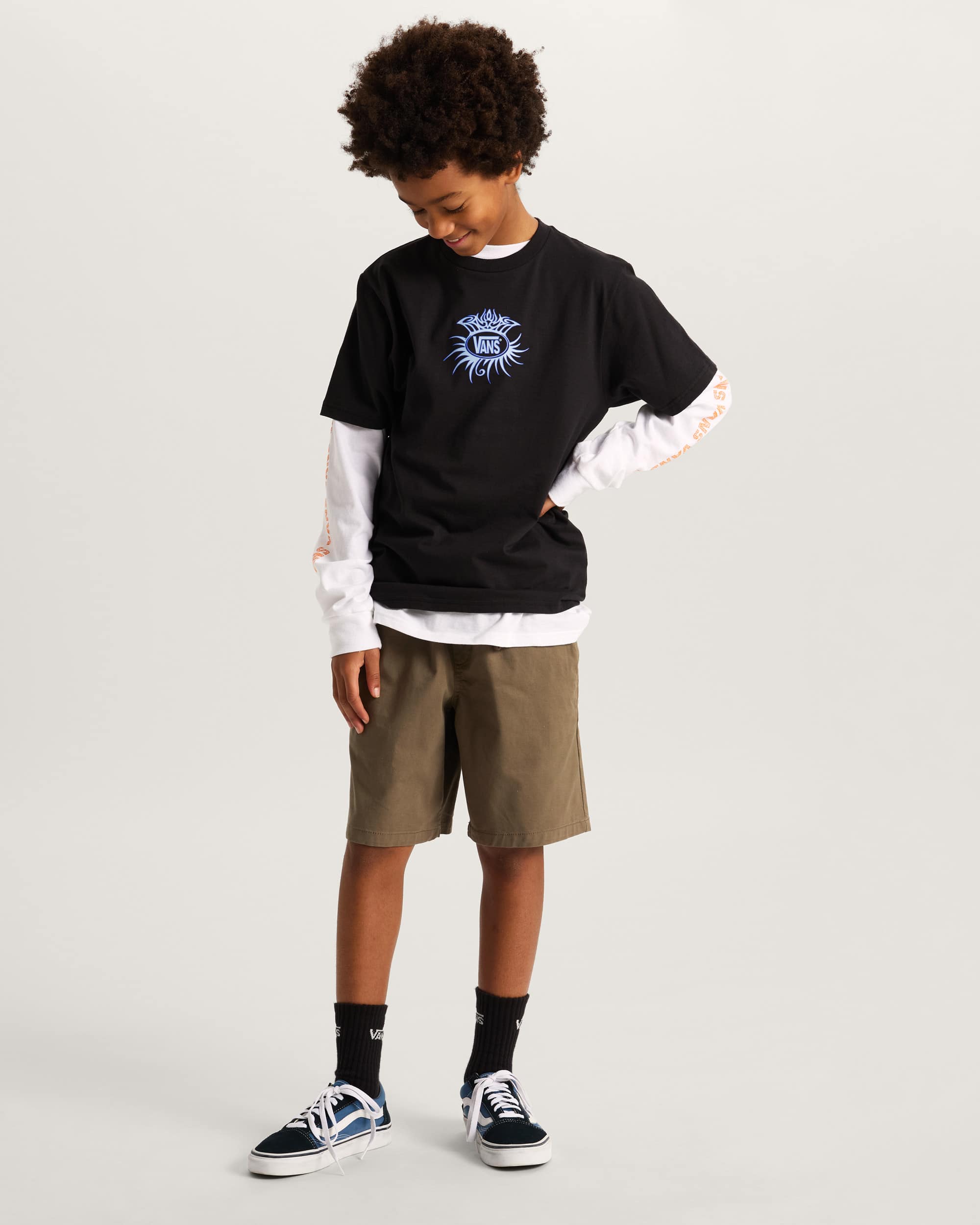 Kinder Torched Logo TShirt 814 Jahre VANS Schwarz ALT4