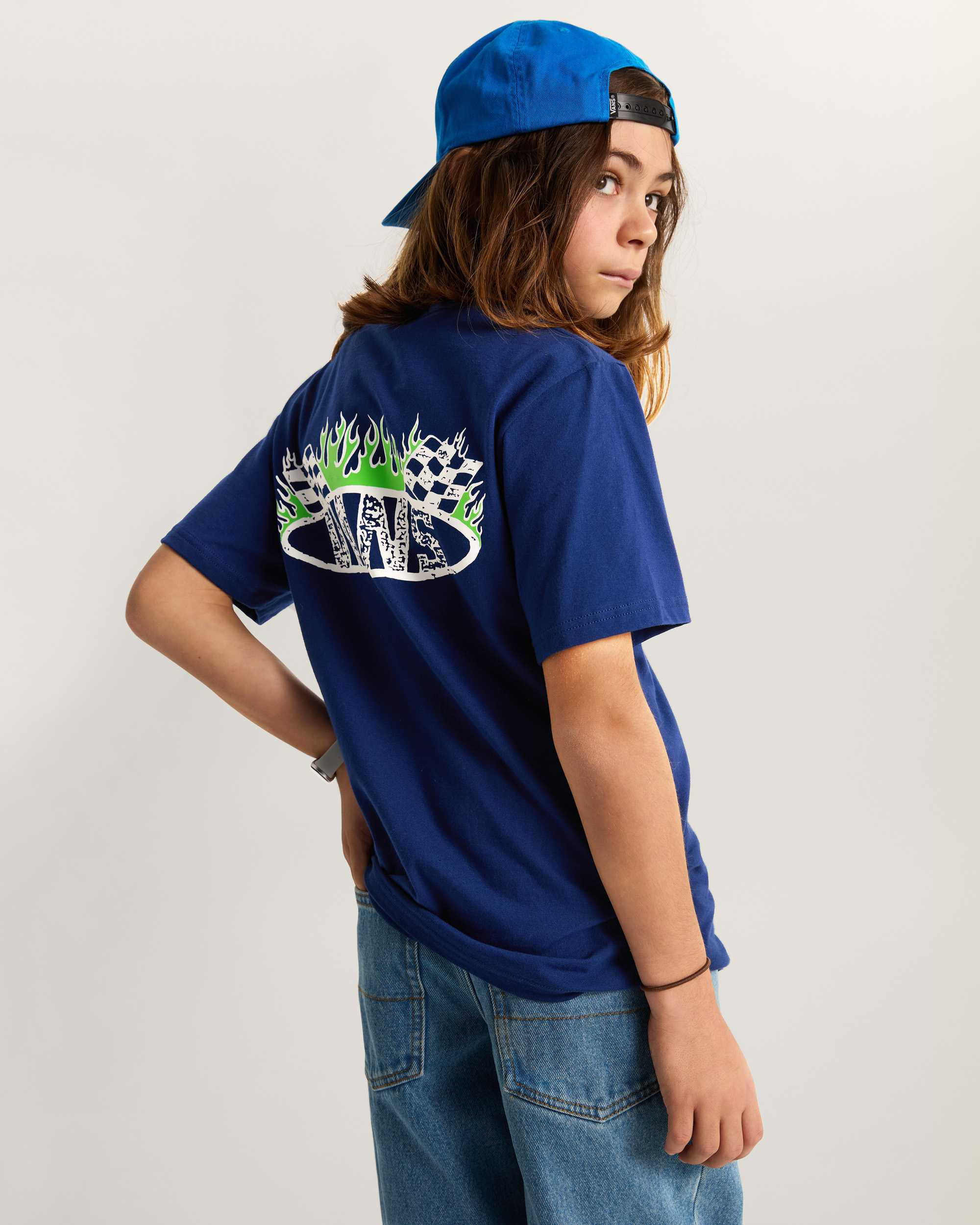 Racing Flames SS Deep Indigo VANS Azul ALT3