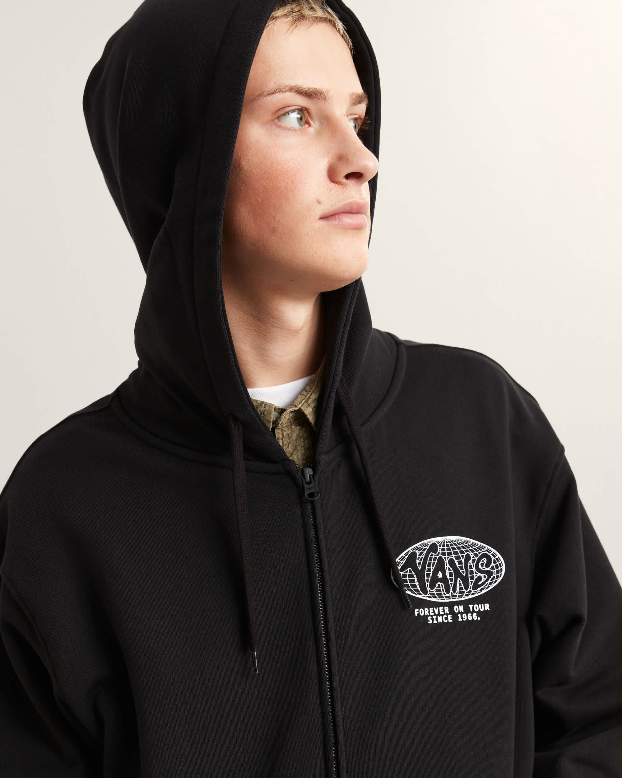 Felpa con cappuccio e zip World Tour Loose VANS Nero ALT6