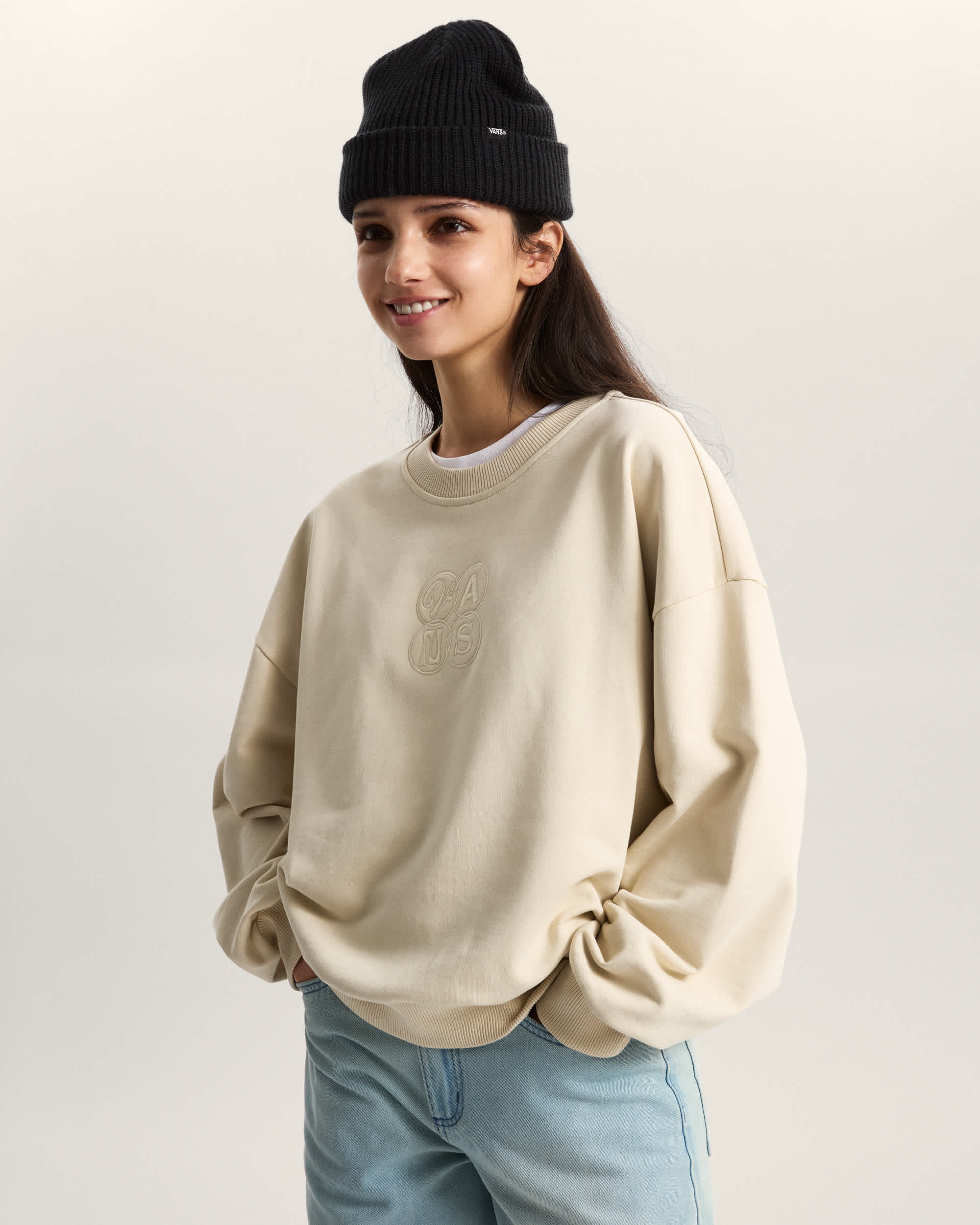 Ellipse Retro Tee met ronde hals VANS Beige ALT2