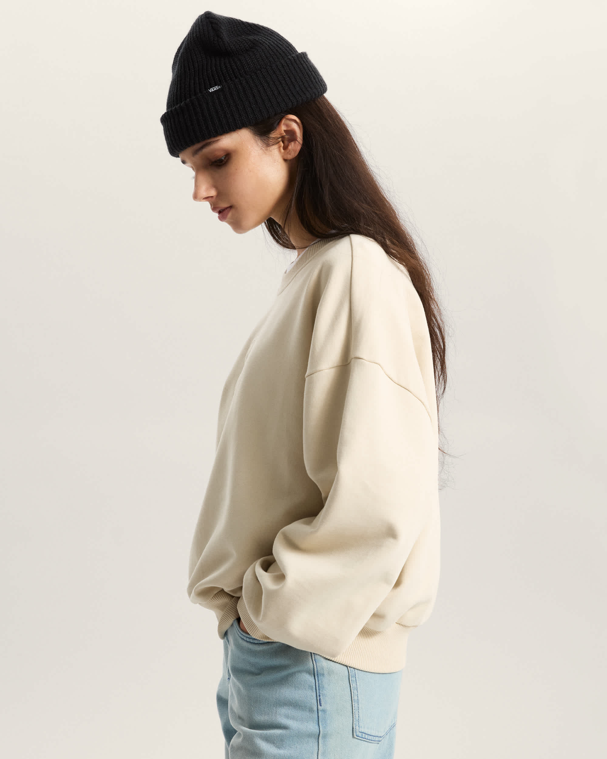 Ellipse Retro Tee met ronde hals VANS Beige ALT4