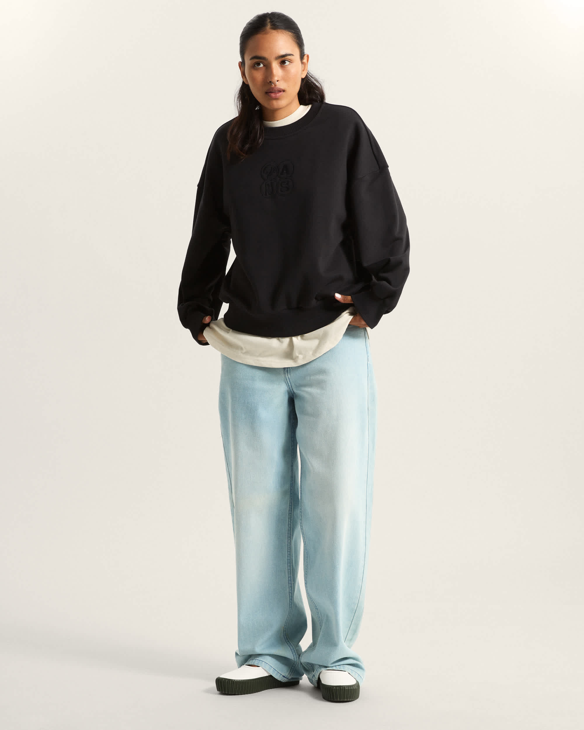 Ellipse Retro Sweater met ronde hals VANS Zwart ALT5