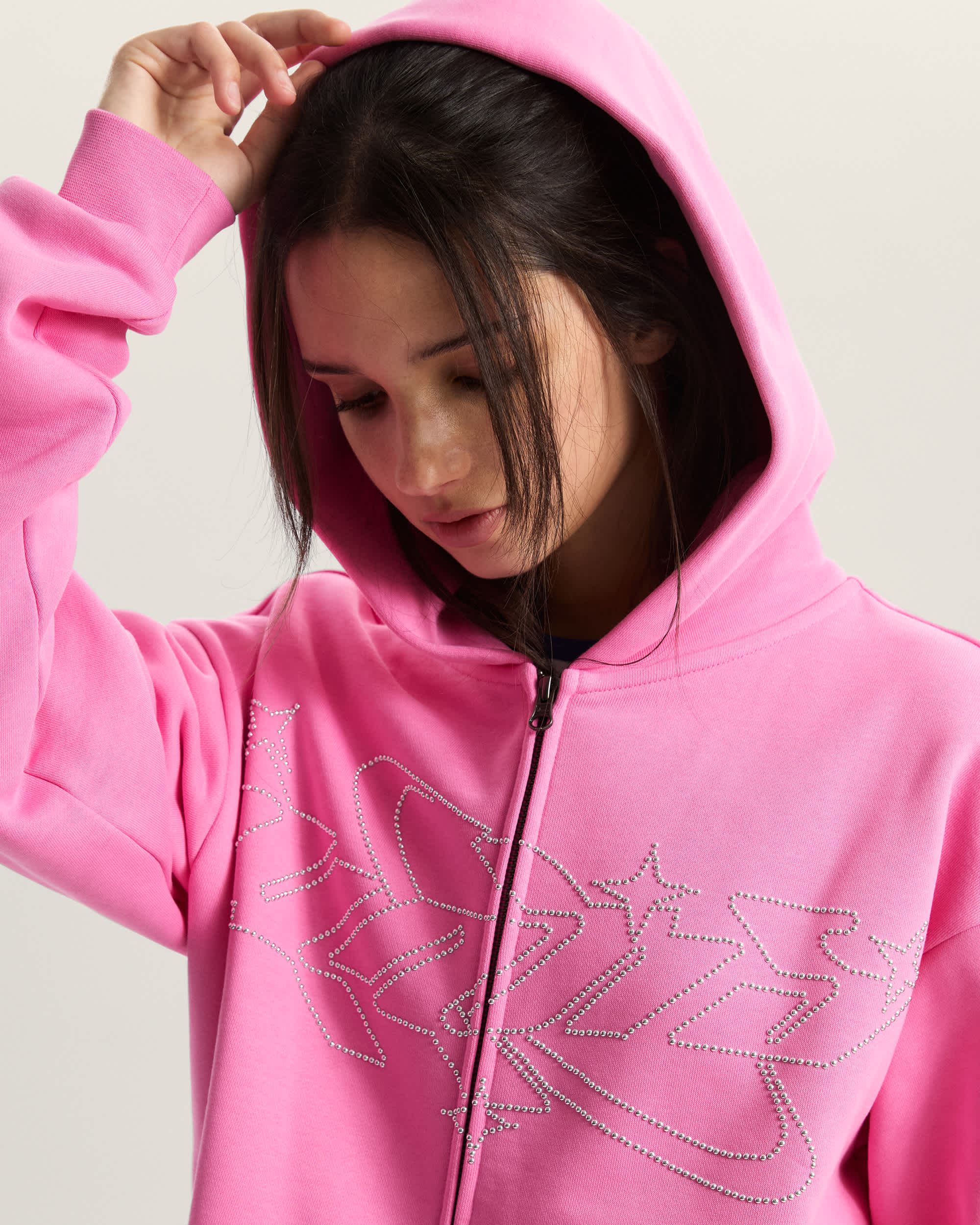 Sweat  capuche zipp Y2K Star VANS Rose ALT6
