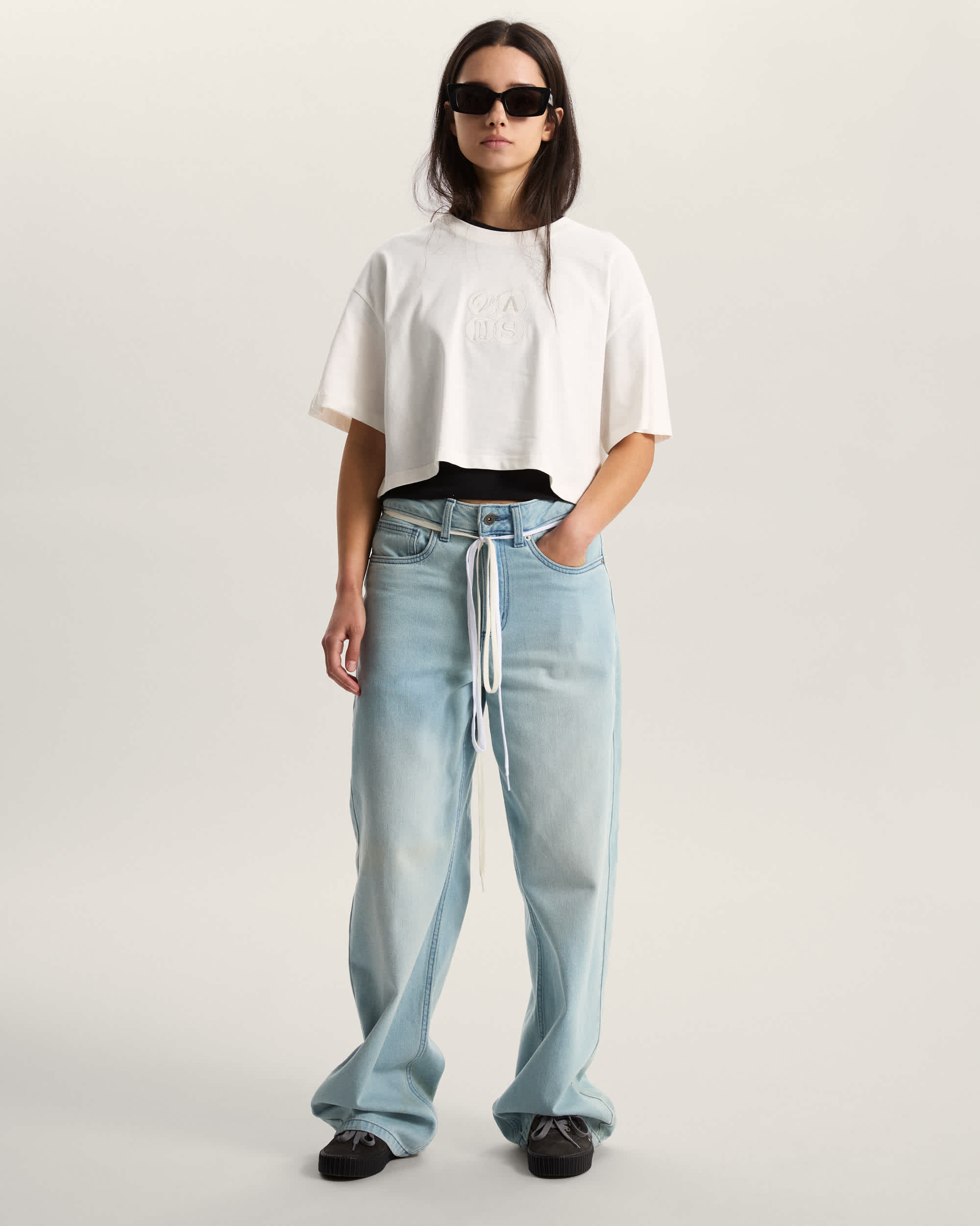 ELLIPSE RELAX CROP SS EGRET VANS Blanco ALT4