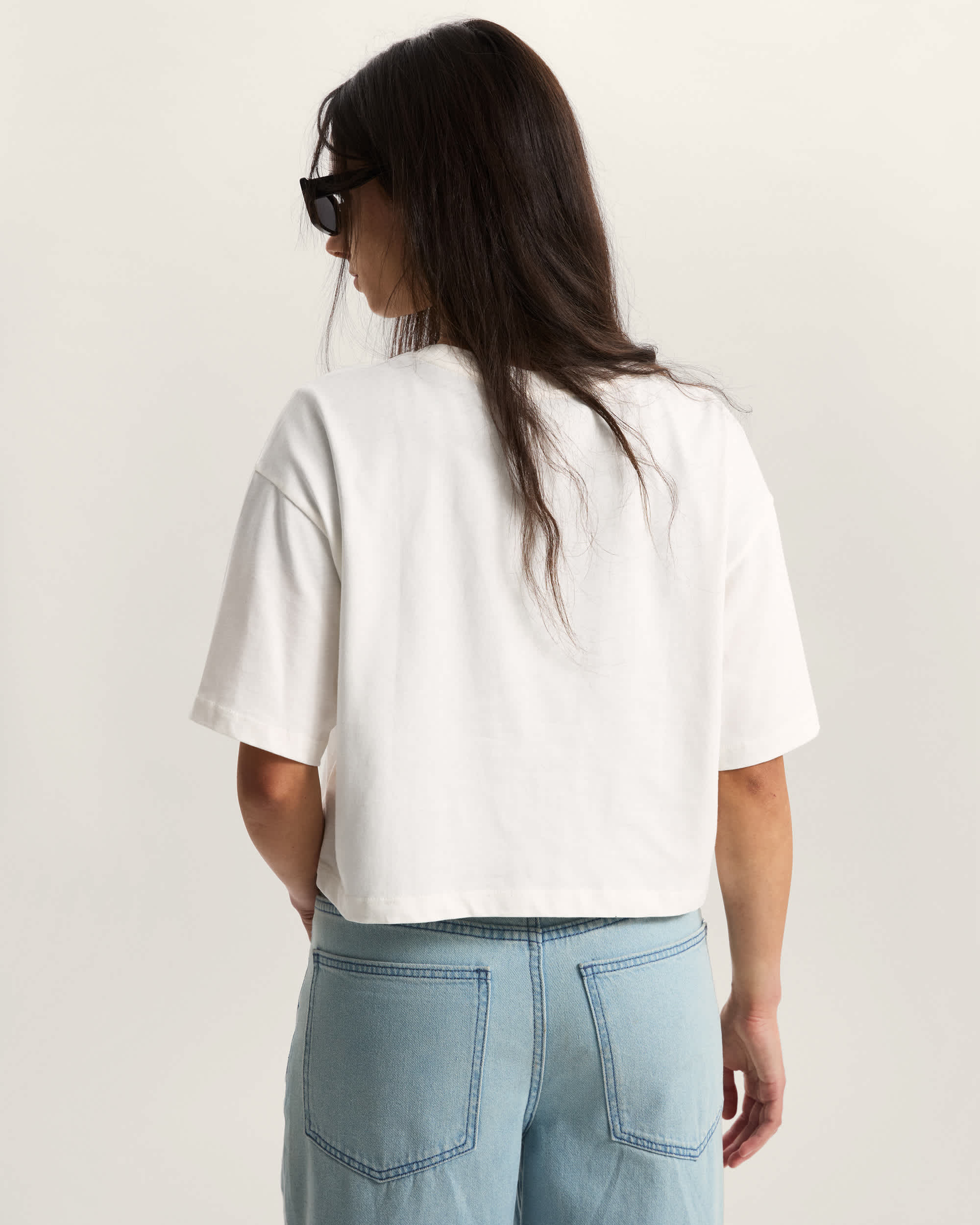 ELLIPSE RELAX CROP SS EGRET VANS Blanco ALT3