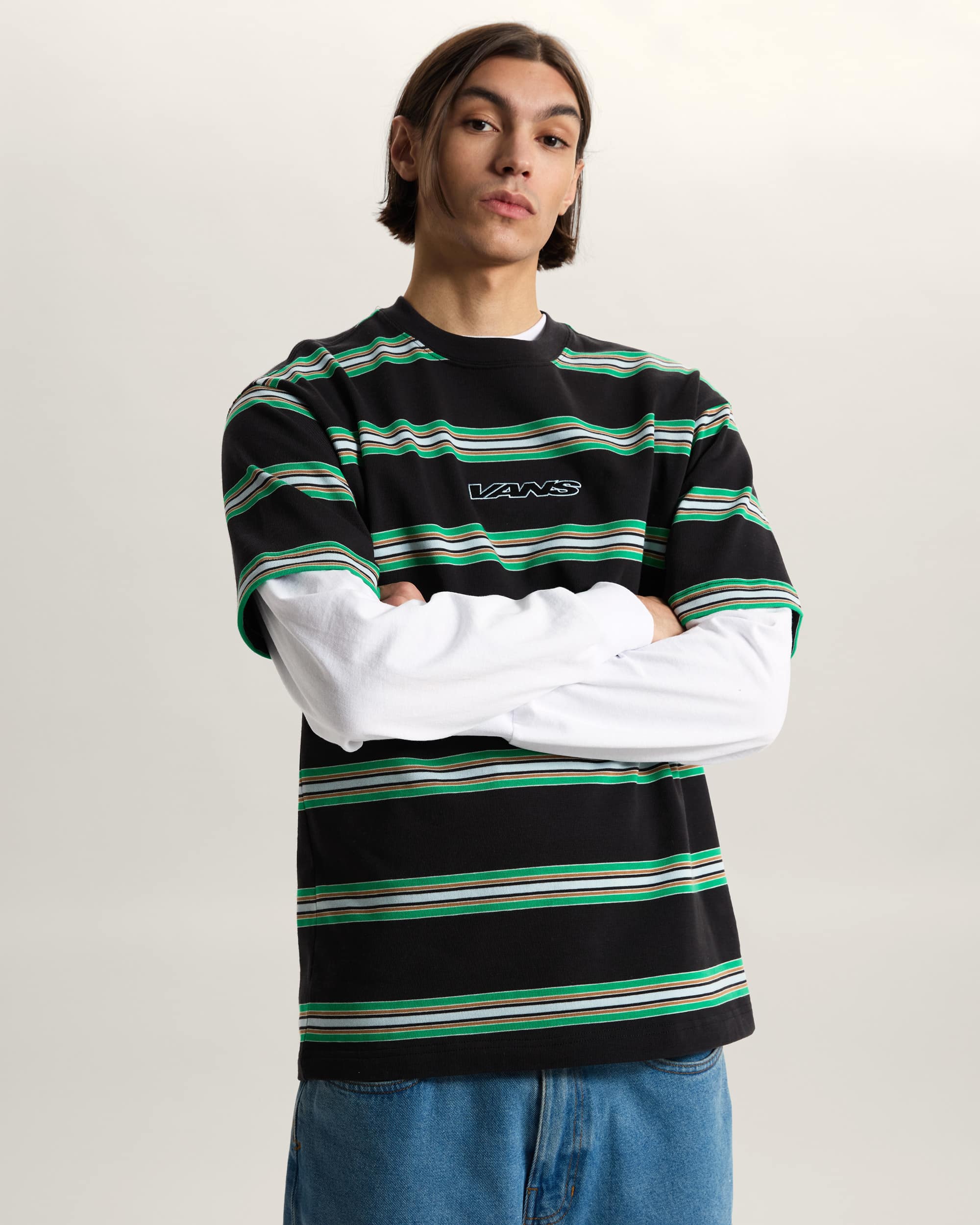 Mesa Stripe TShirt  VANS Schwarz ALT2