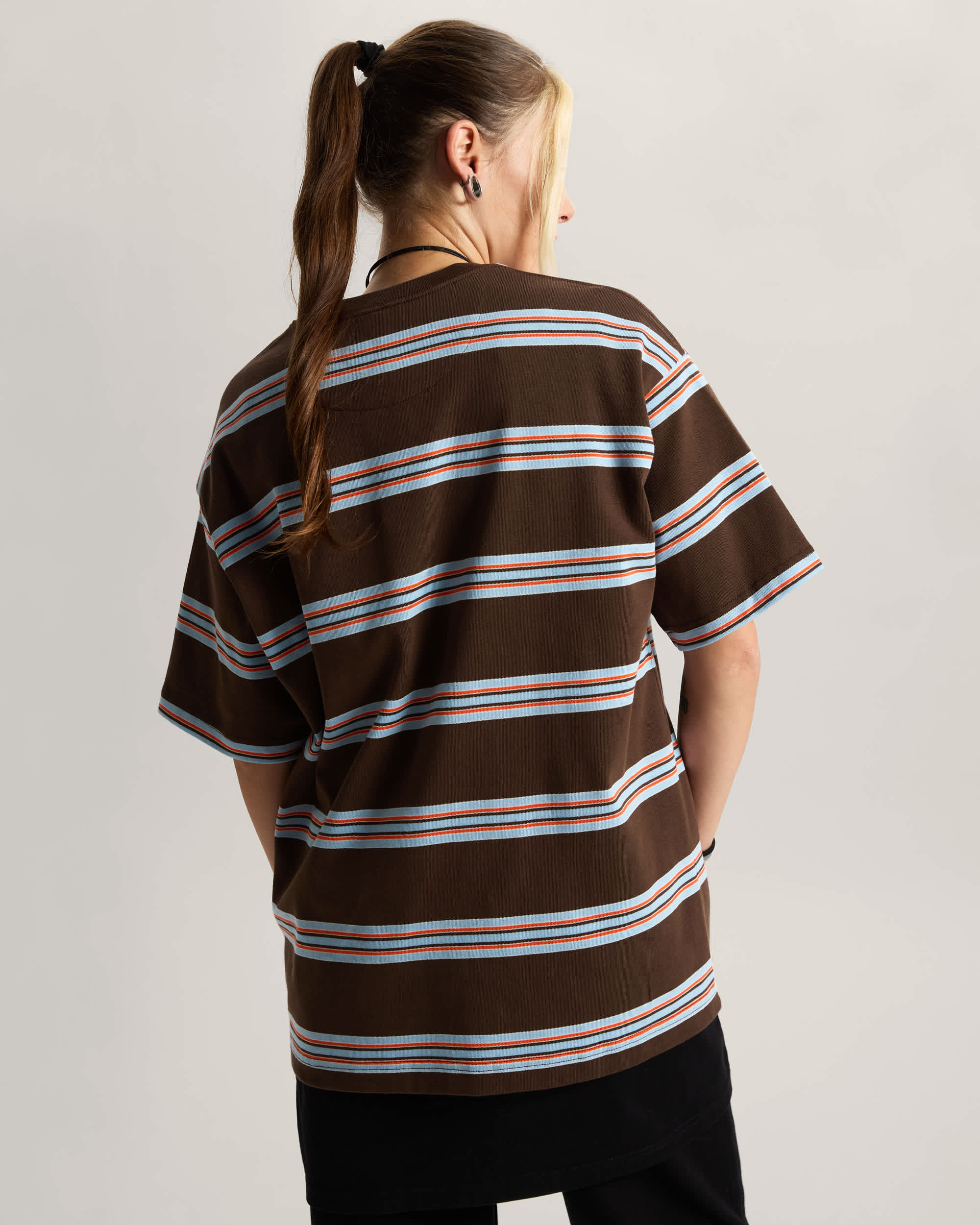 Tshirt Mesa Stripe VANS Marron ALT6