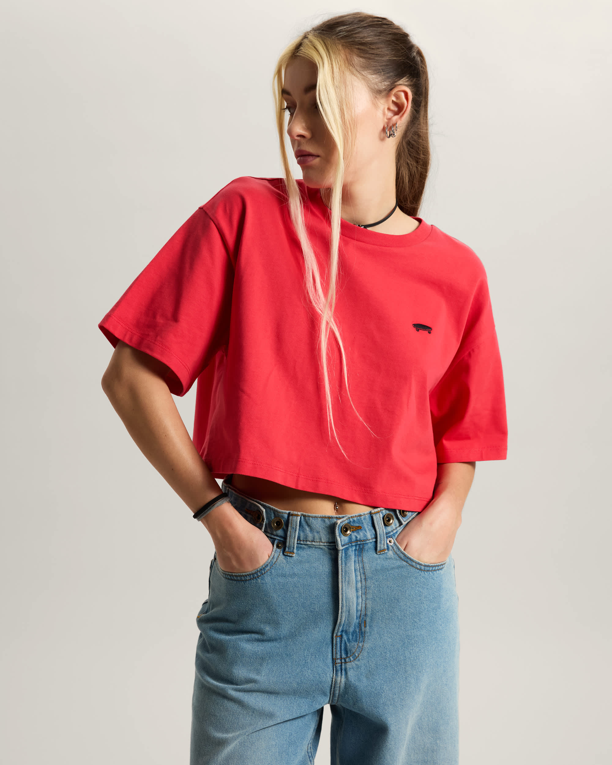 Tshirt W SALTON RELAX CROP VANS Rose ALT2