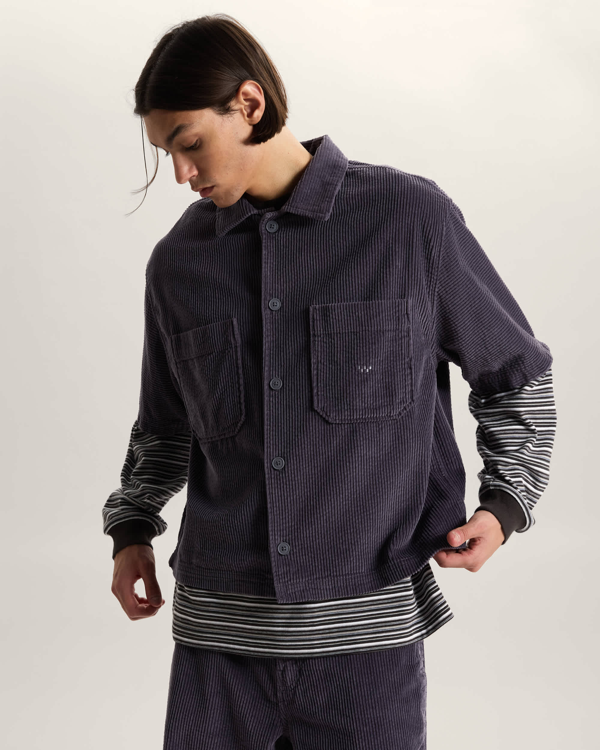 Cord Button Up Steel Shadow VANS Grey ALT2