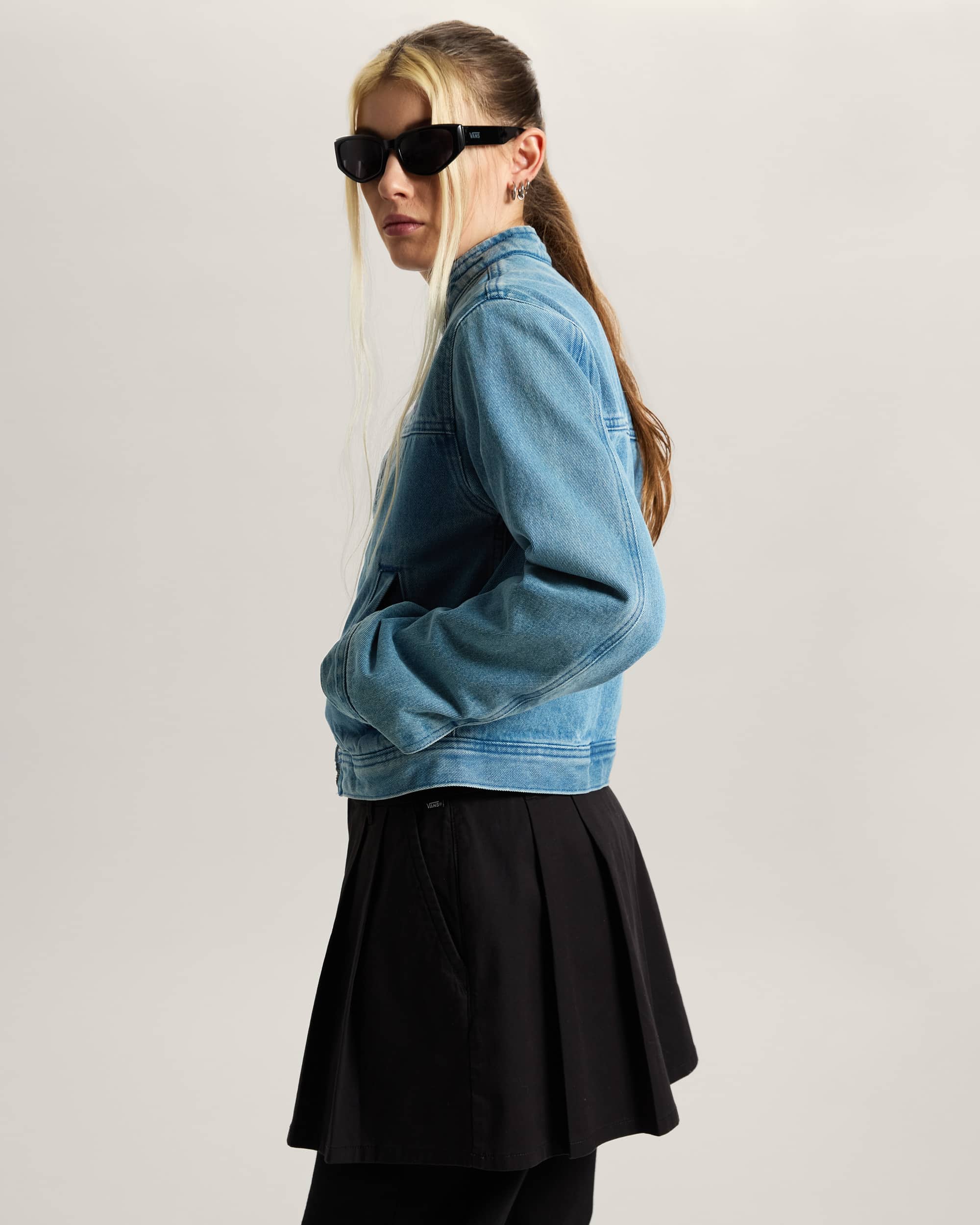 Premium Damen Pomona Kragenlose StationJacke VANS Blau ALT4