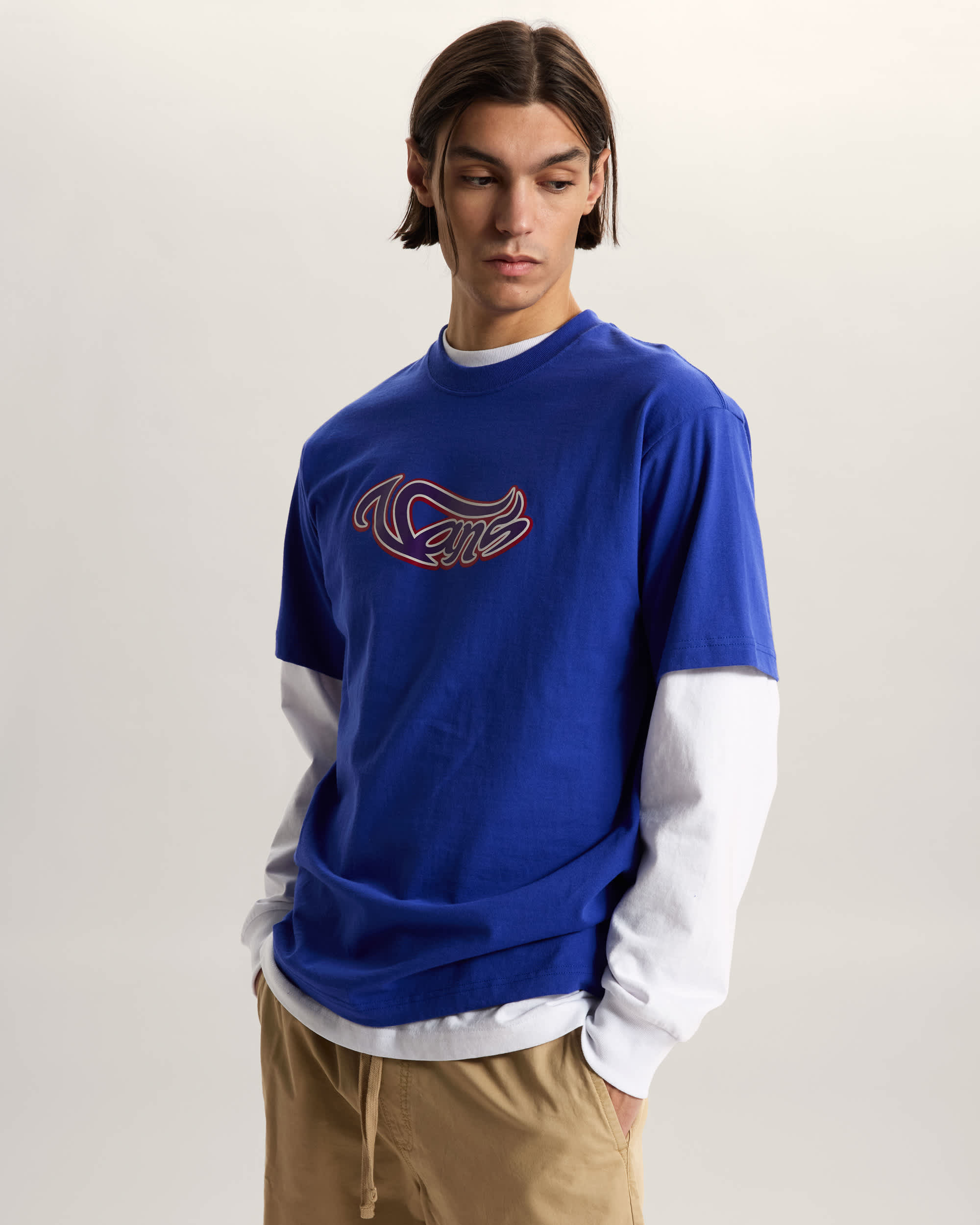 Wavy Script TShirt VANS Blue ALT2