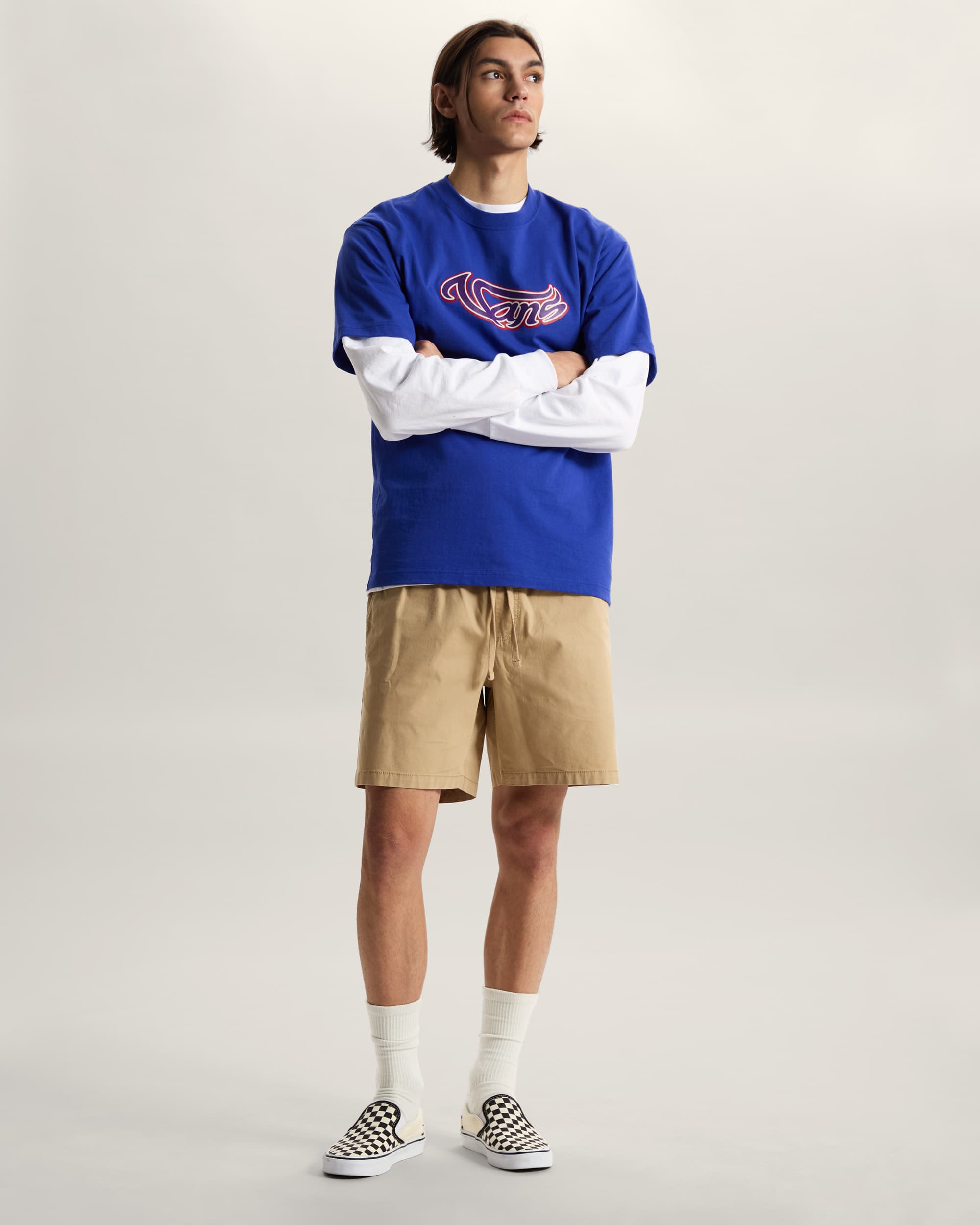 Wavy Script TShirt VANS Blau ALT4