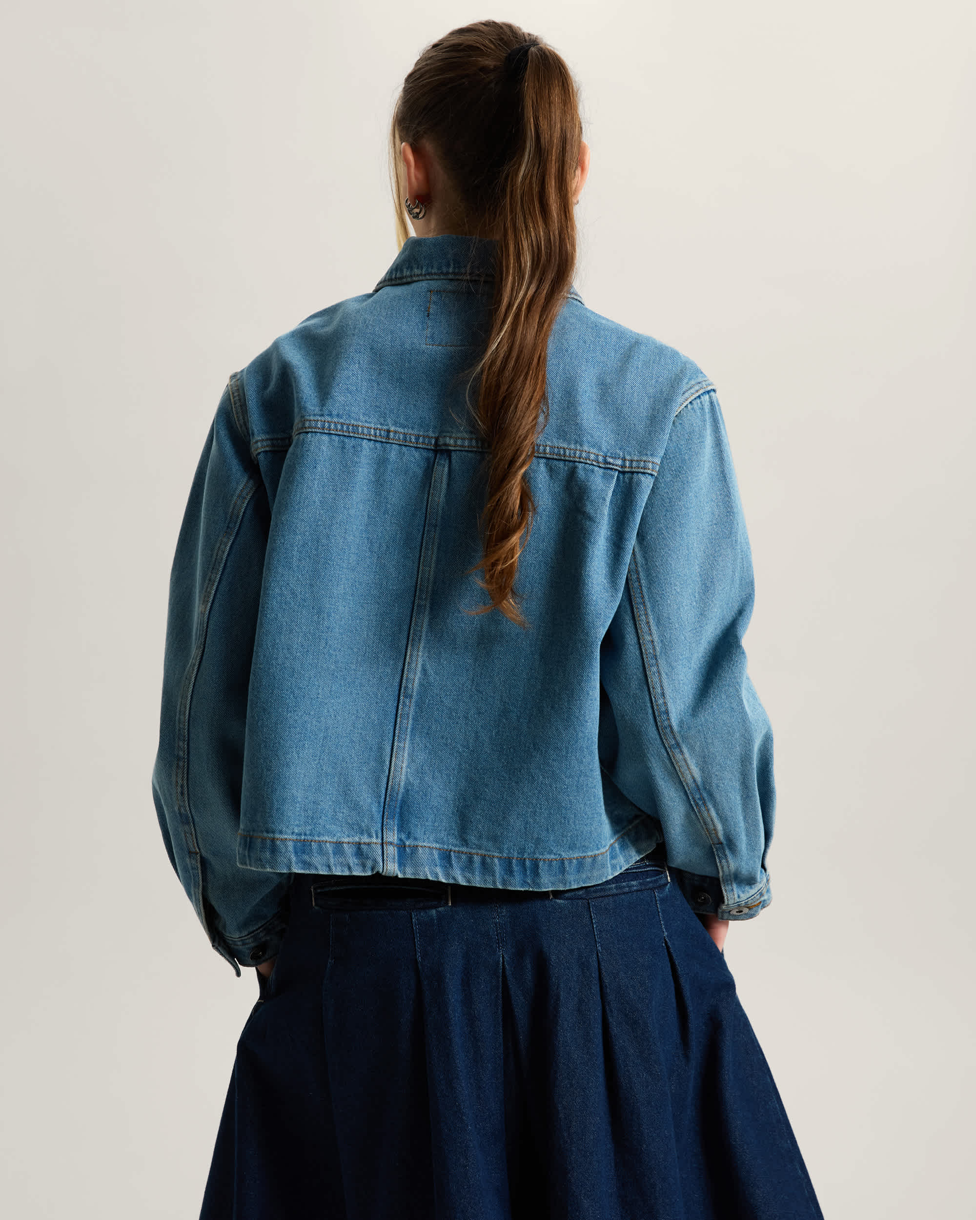 Emily Boxy Work Wear Jacket VANS Blue ALT3