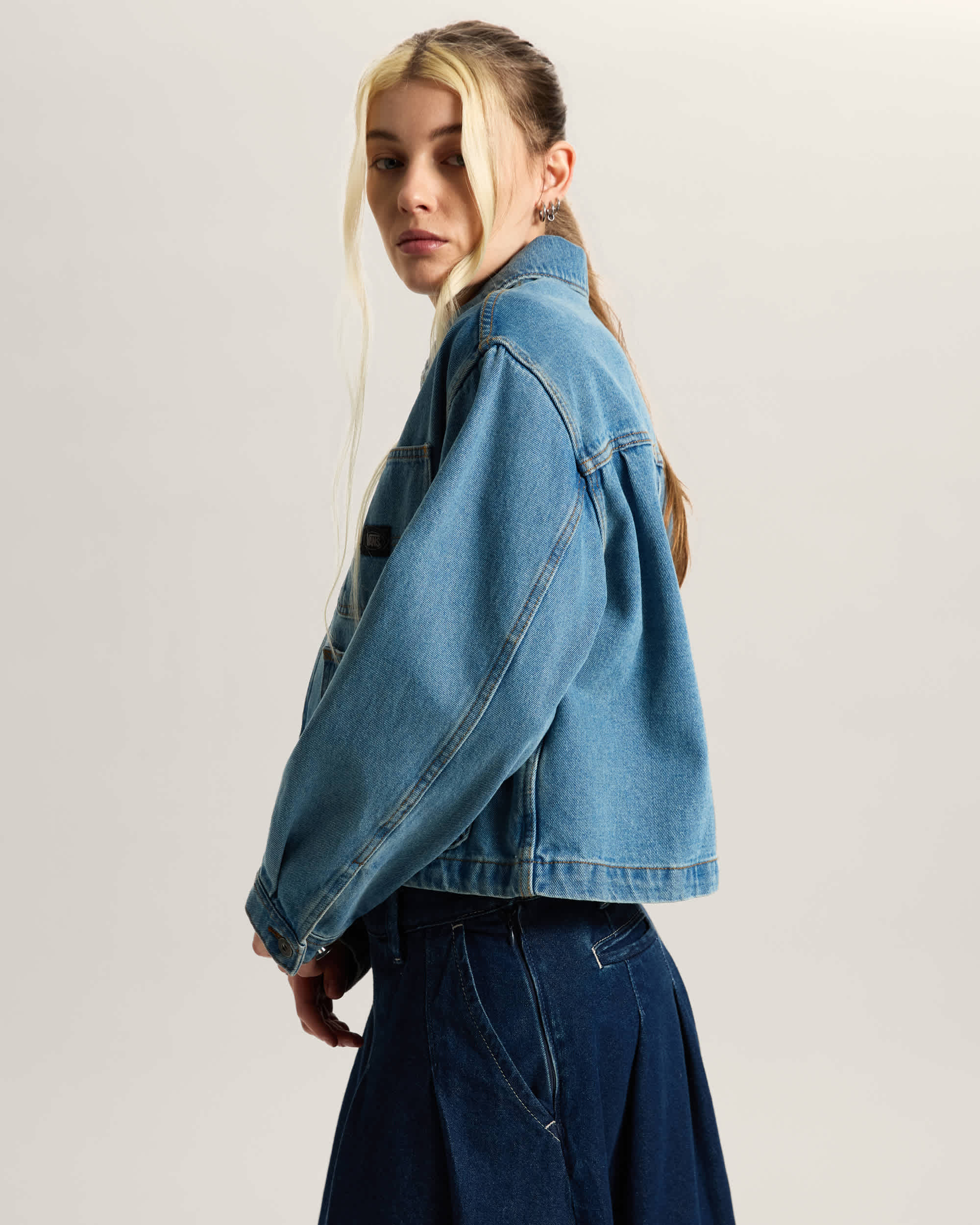 Emily Boxy Work Wear Jacket VANS Blue ALT4
