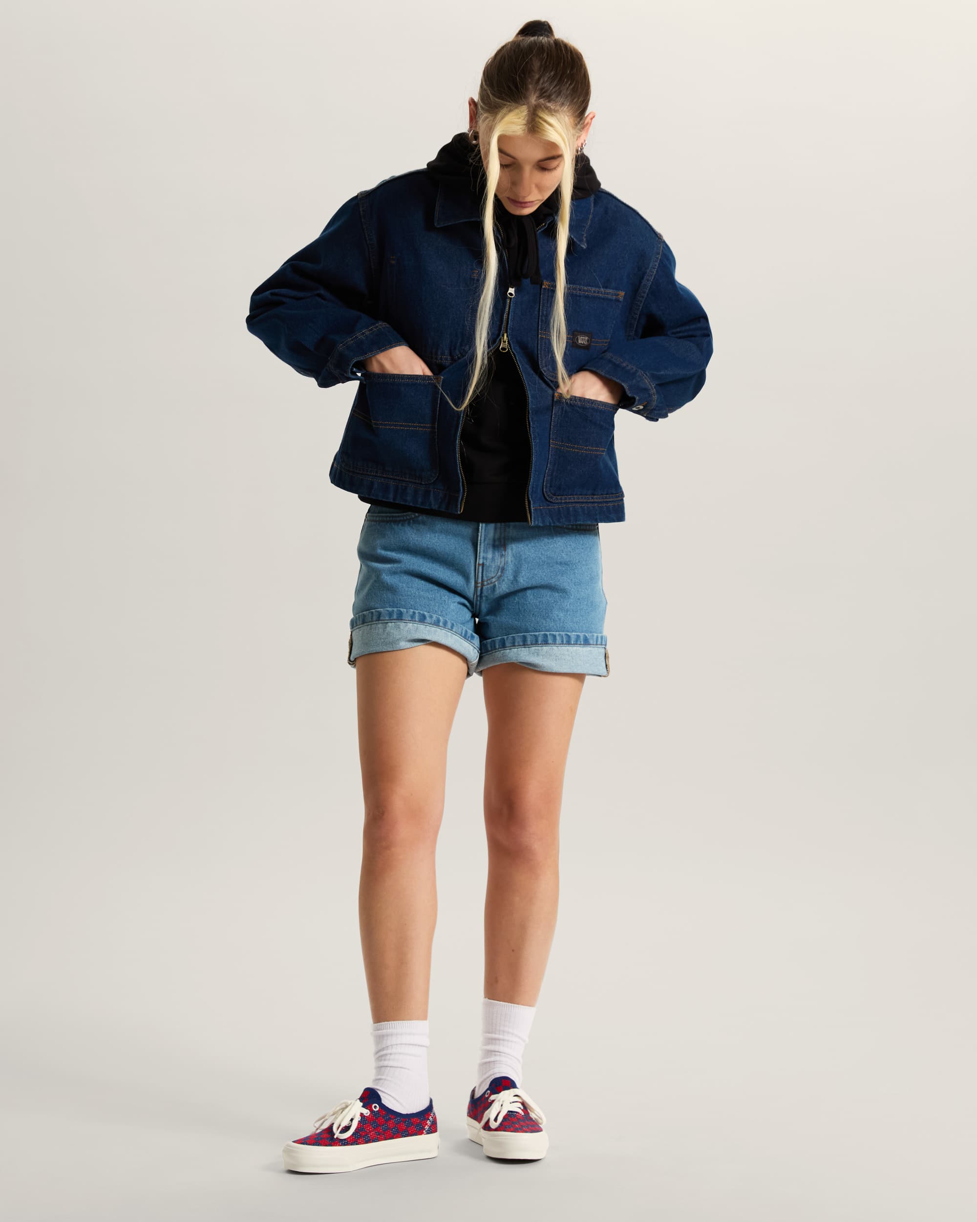 Emily Boxy Work Wear Jacket VANS Blue ALT5