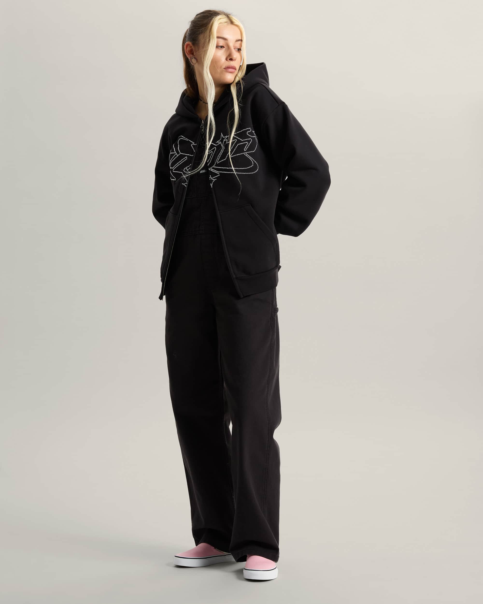 Y2K Star Zip Hoodie VANS Zwart ALT5