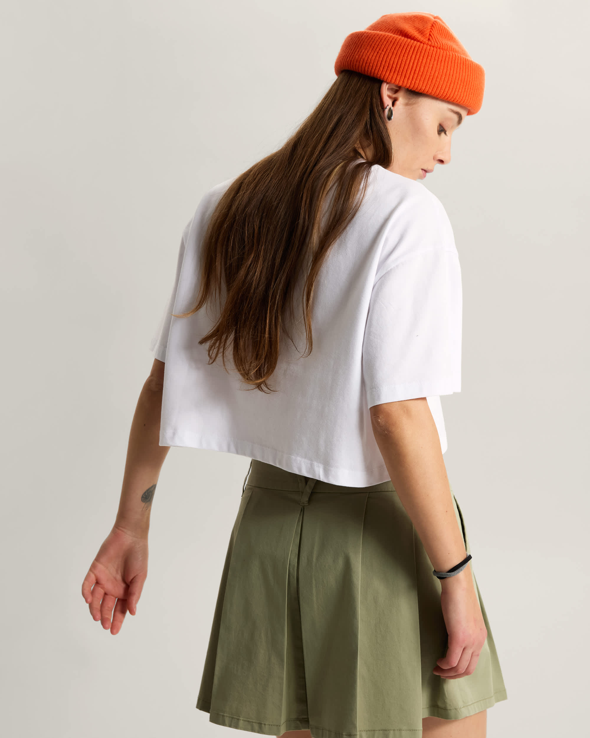 Y2K Boho Relax Crop TShirt VANS White ALT3