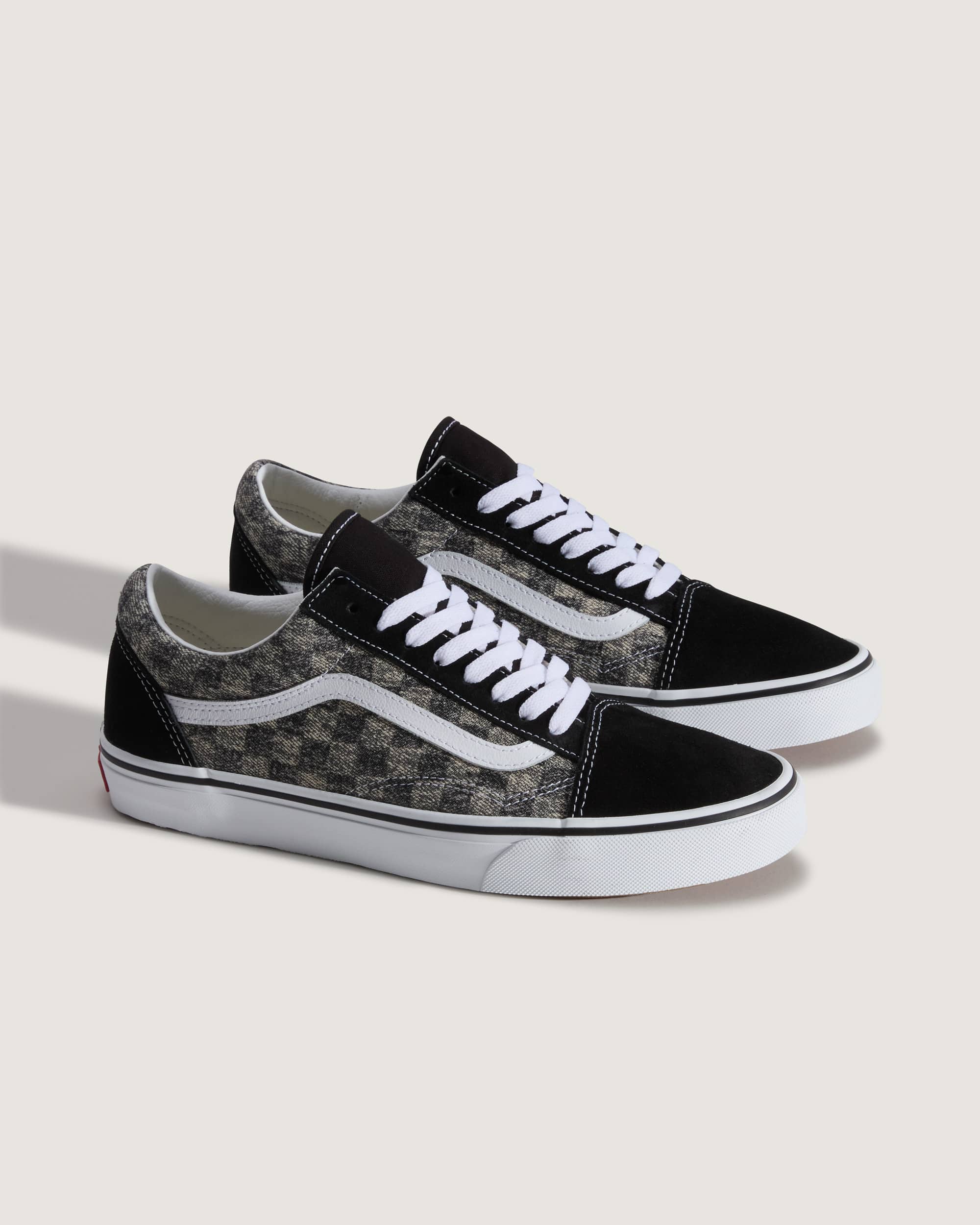 Old Skool Denim Checkerboard Schuhe VANS Schwarz ALT1