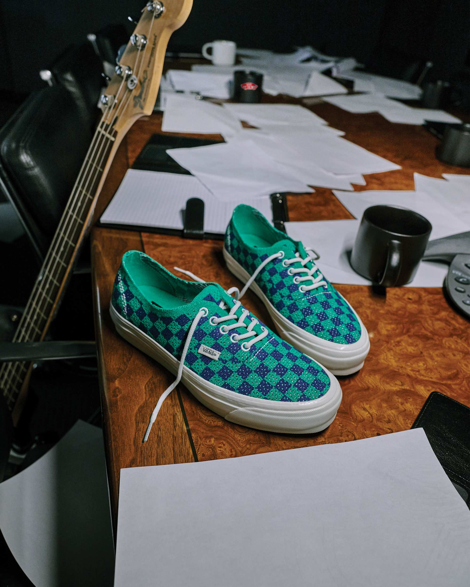 Tnis Premium Authentic Checkerboard VANS Verde ALT1