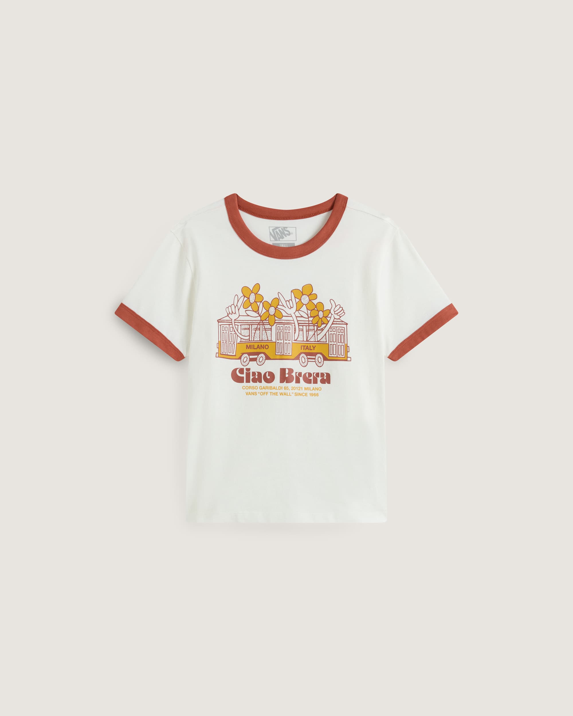 Tshirt Milano Ciao Brera Ringer VANS Blanc HERO