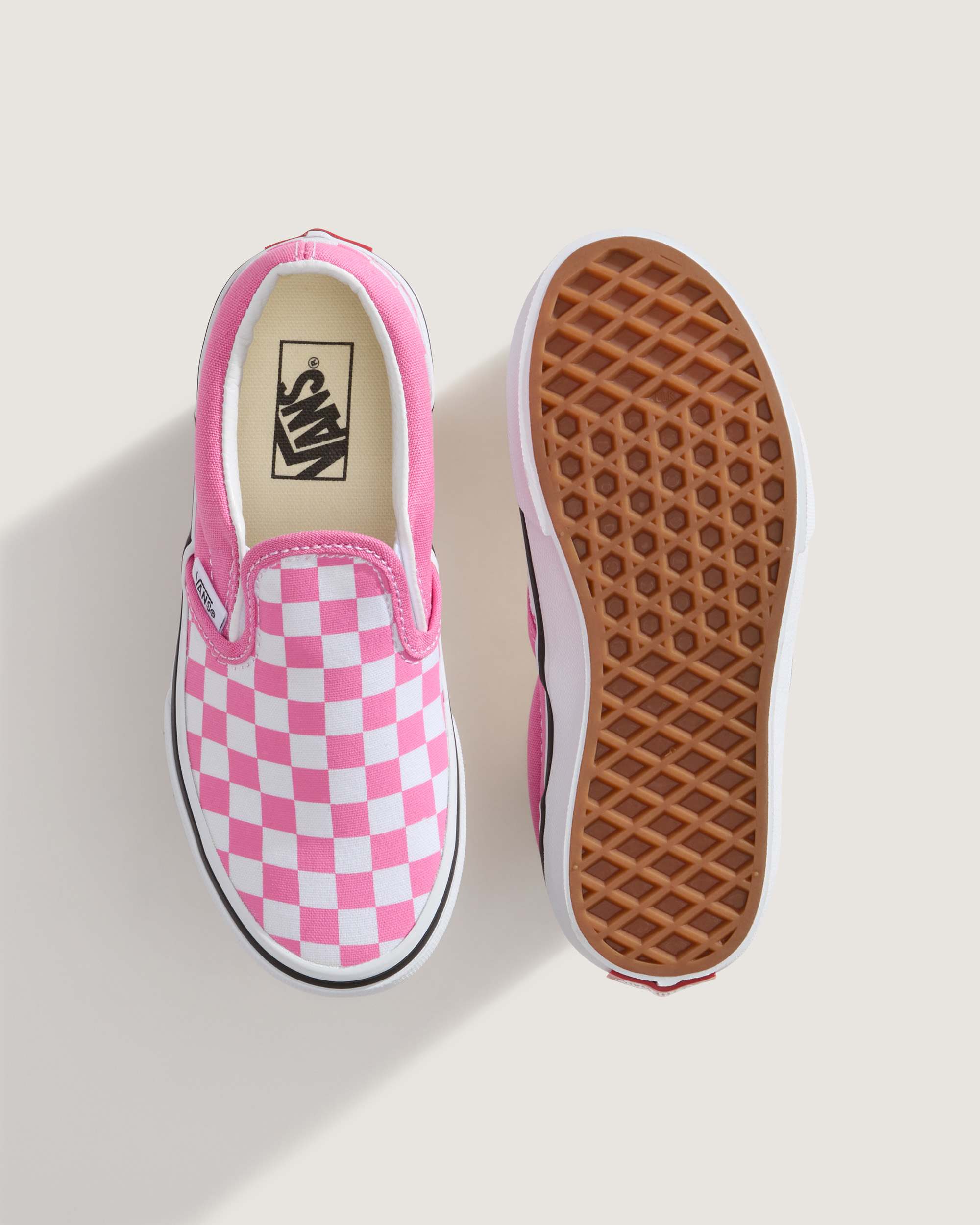 Kids Classic SlipOn Checkerboard Shoes 48 Years VANS Pink ALT3
